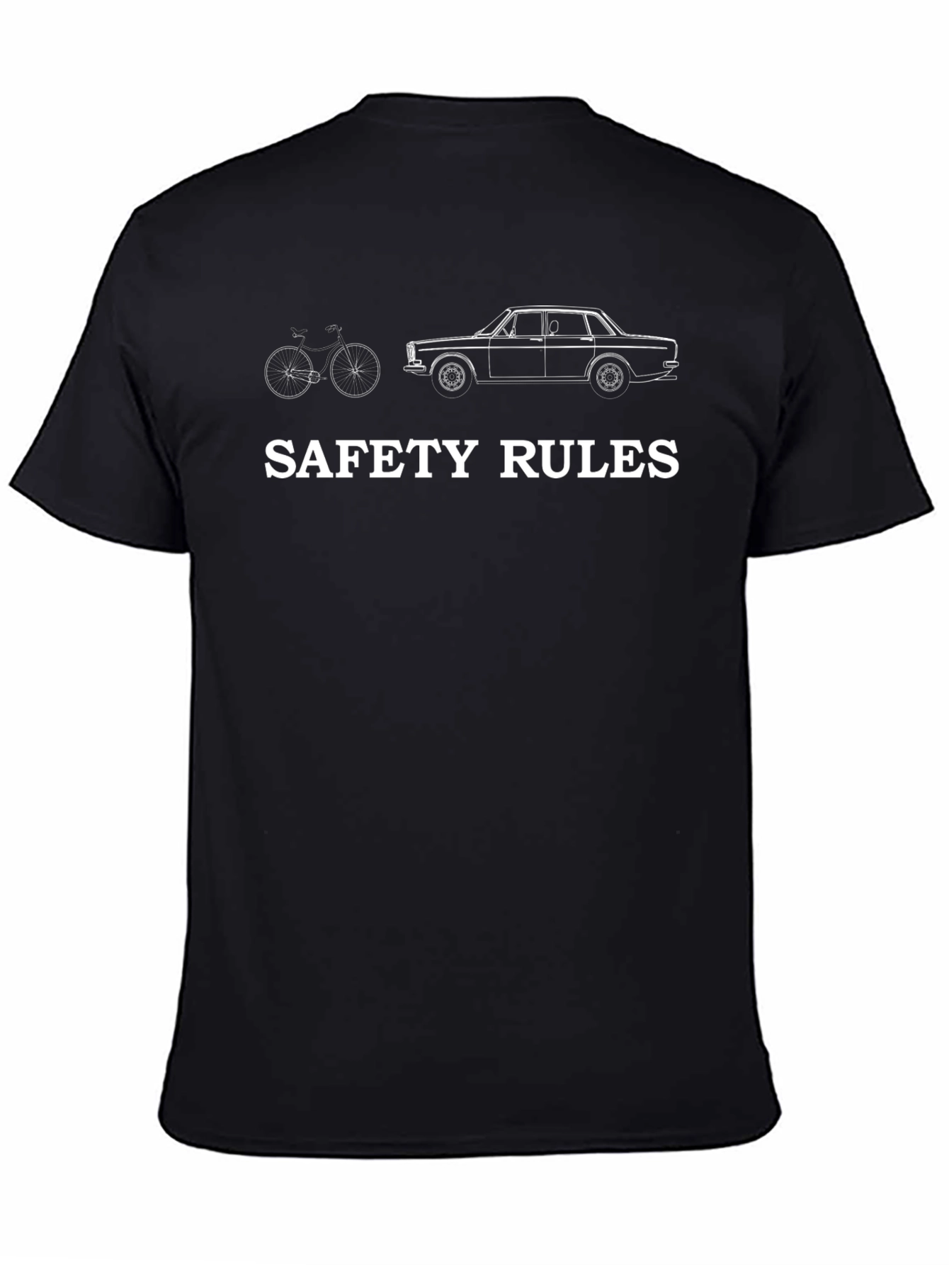 Safety Rules Bicycle & Car Graphic T-Shirt