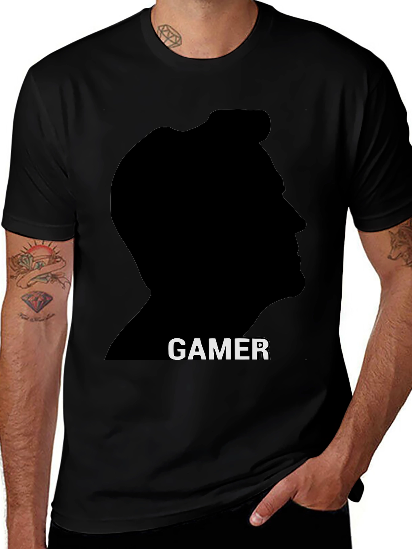 Gamer Silhouette T-Shirt - Black