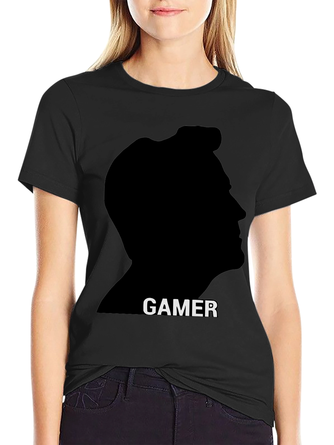 Gamer Silhouette T-Shirt - Black