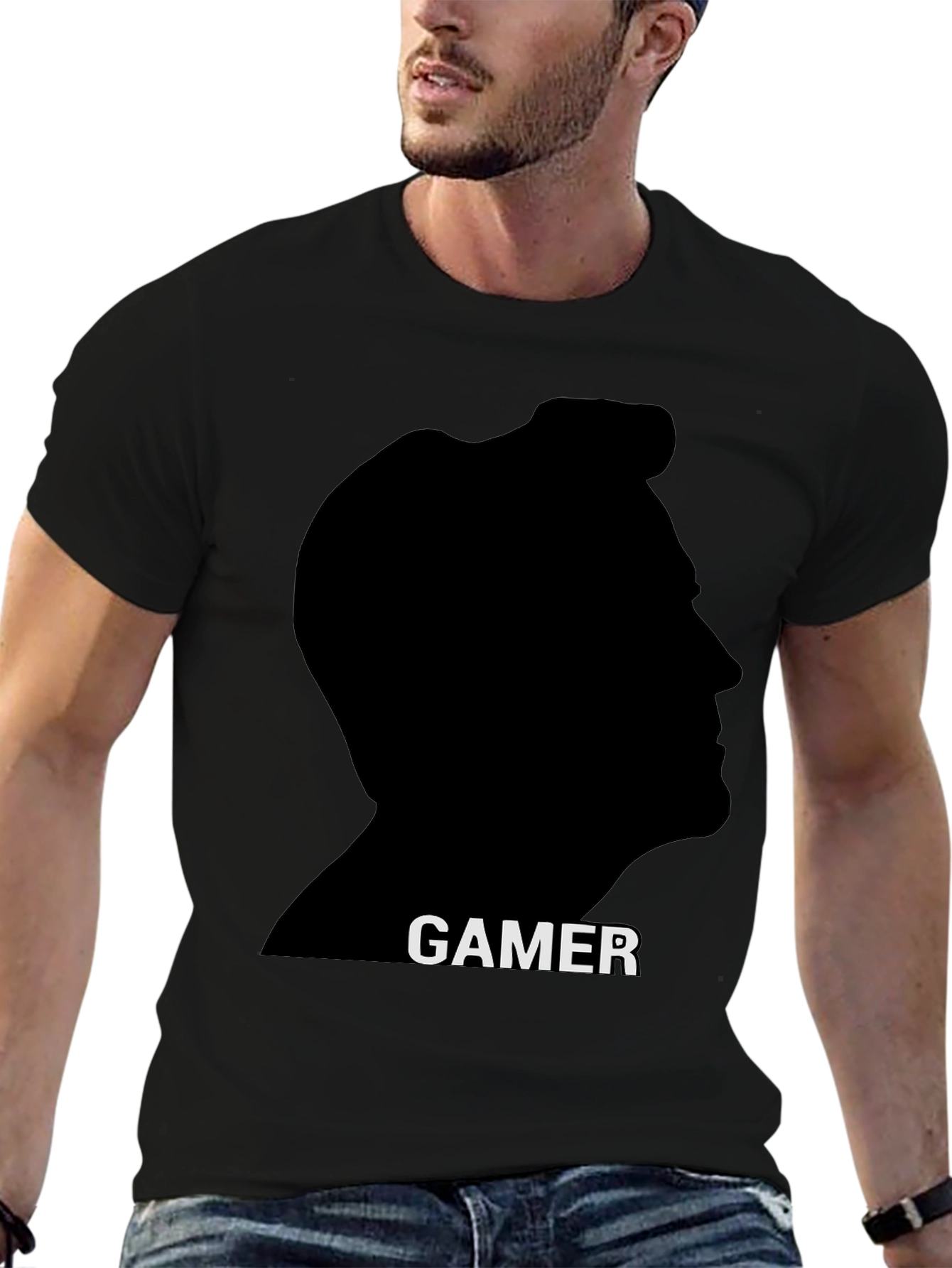 Gamer Silhouette T-Shirt - Black