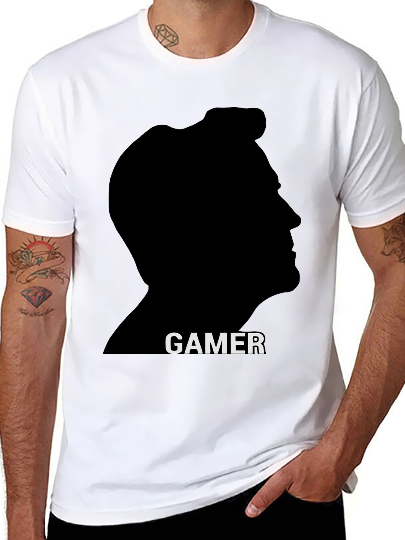 Gamer Silhouette T-Shirt - Black