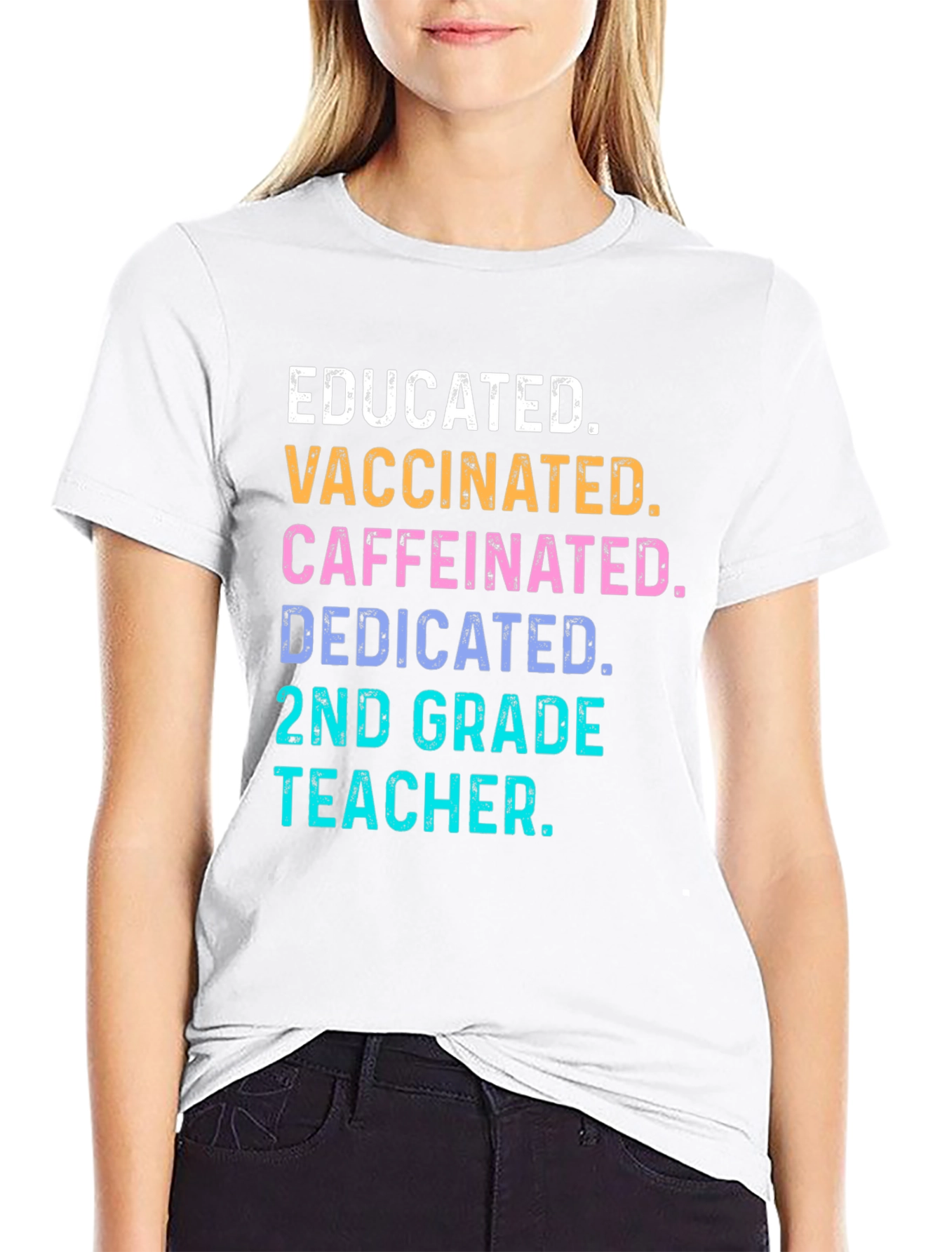 Educated Vaccinated 2nd Grade Teacher T-Shirt