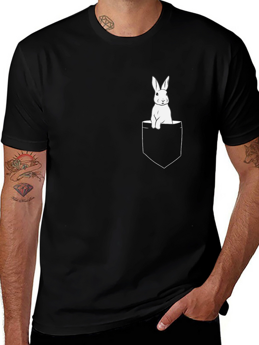Pocket Bunny Black T-Shirt