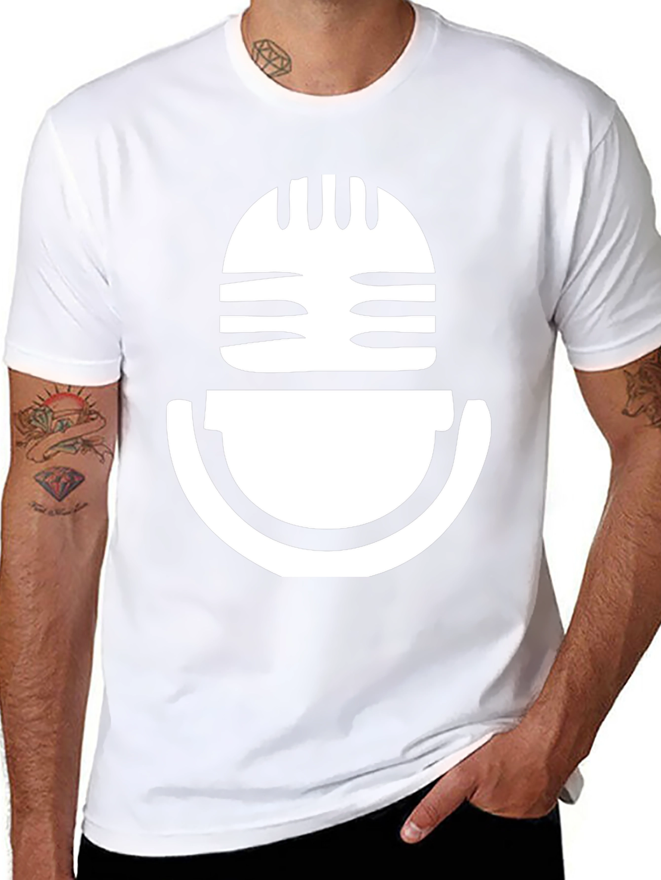 Retro Microphone Graphic Tee - Classic Vocal Style