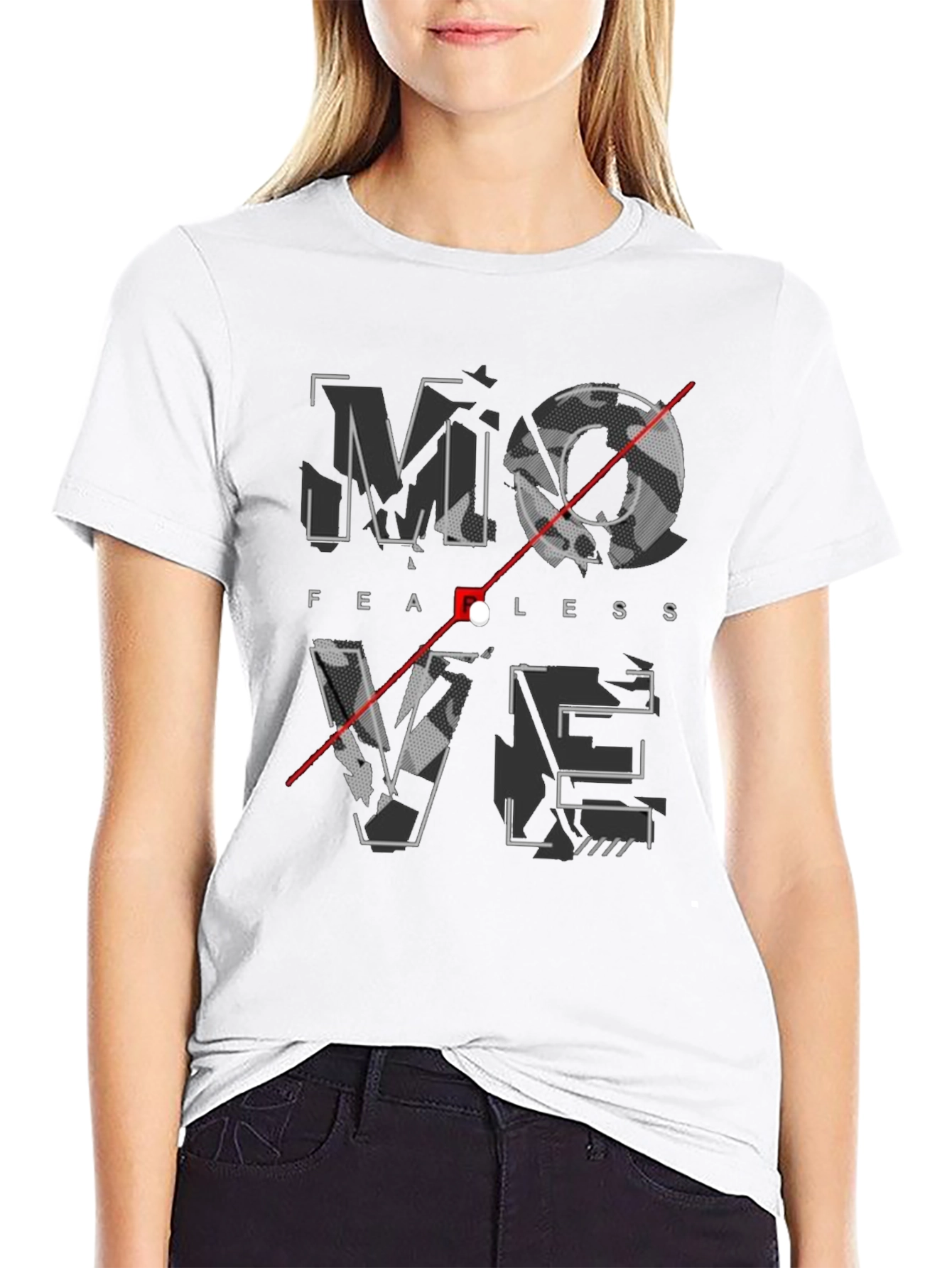 Fearless Move Graphic Print Crew Neck T-Shirt