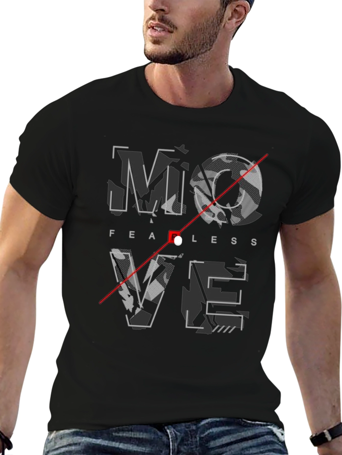Fearless Move Graphic Print Crew Neck T-Shirt