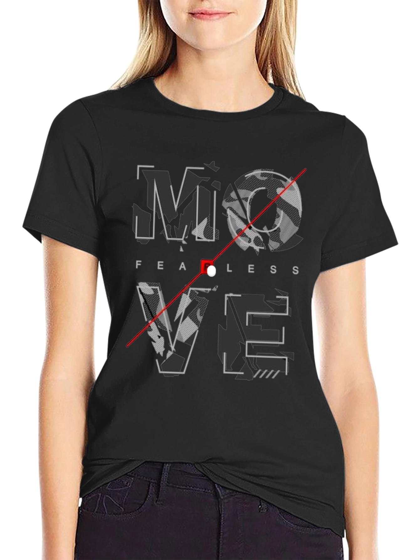 Fearless Move Graphic Print Crew Neck T-Shirt
