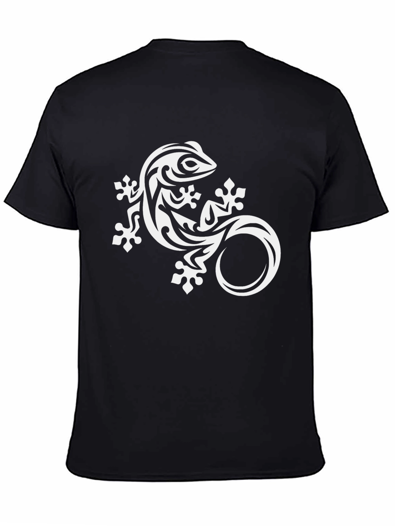 Tribal Gecko Graphic Tee - Black