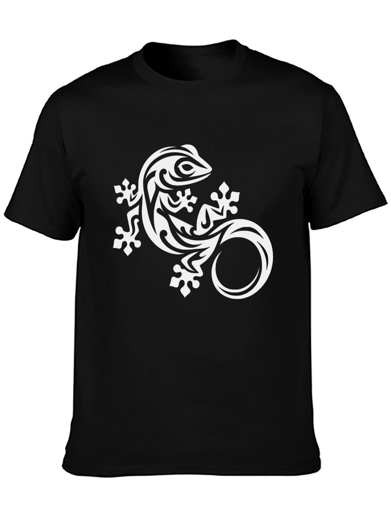 Tribal Gecko Graphic Tee - Black