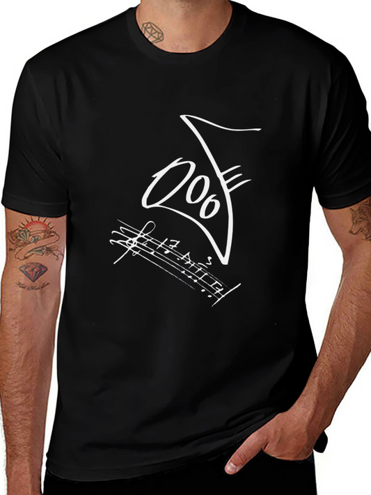 Musical Note Graphic Black T-Shirt