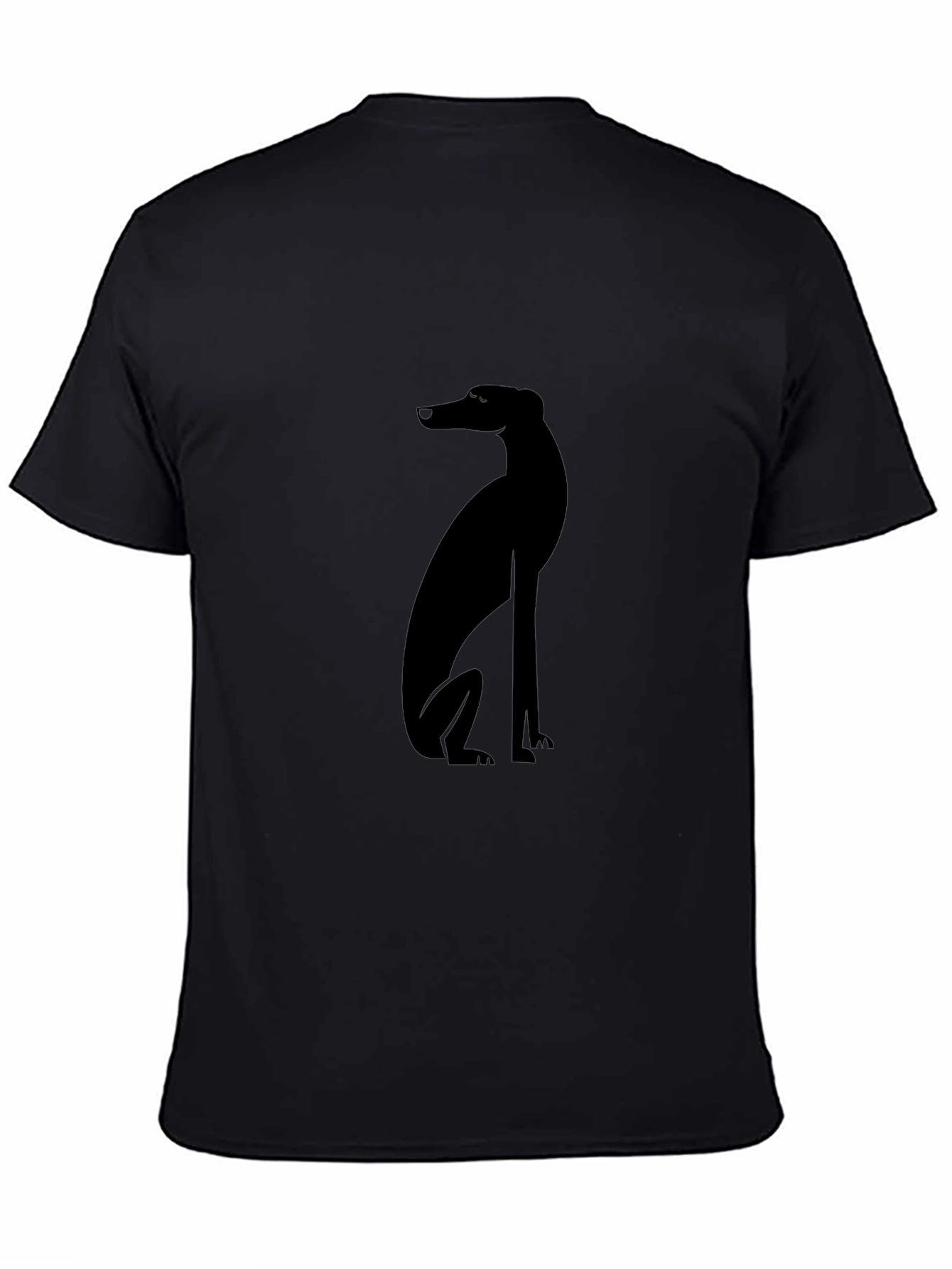 Modern Black Greyhound Dog Graphic Tee