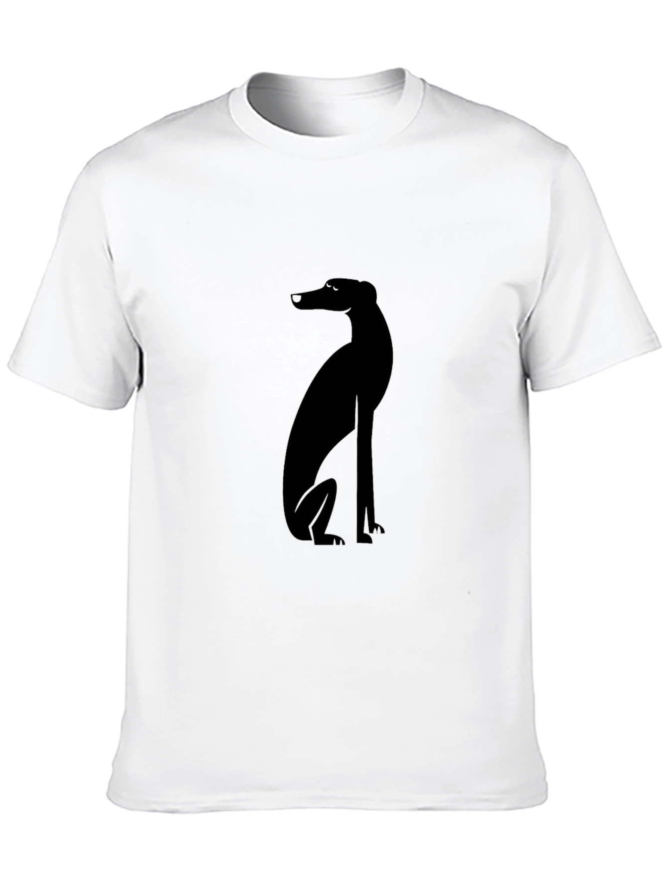Modern Black Greyhound Dog Graphic Tee