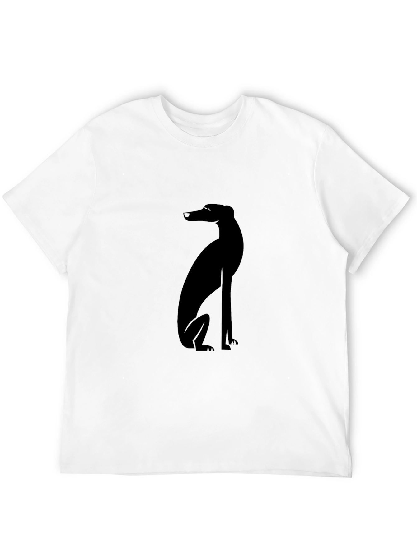 Modern Black Greyhound Dog Graphic Tee