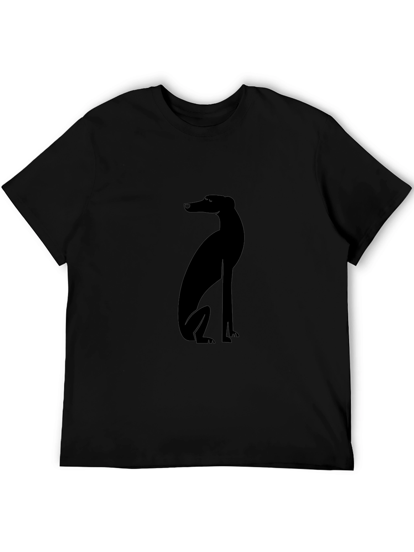 Modern Black Greyhound Dog Graphic Tee