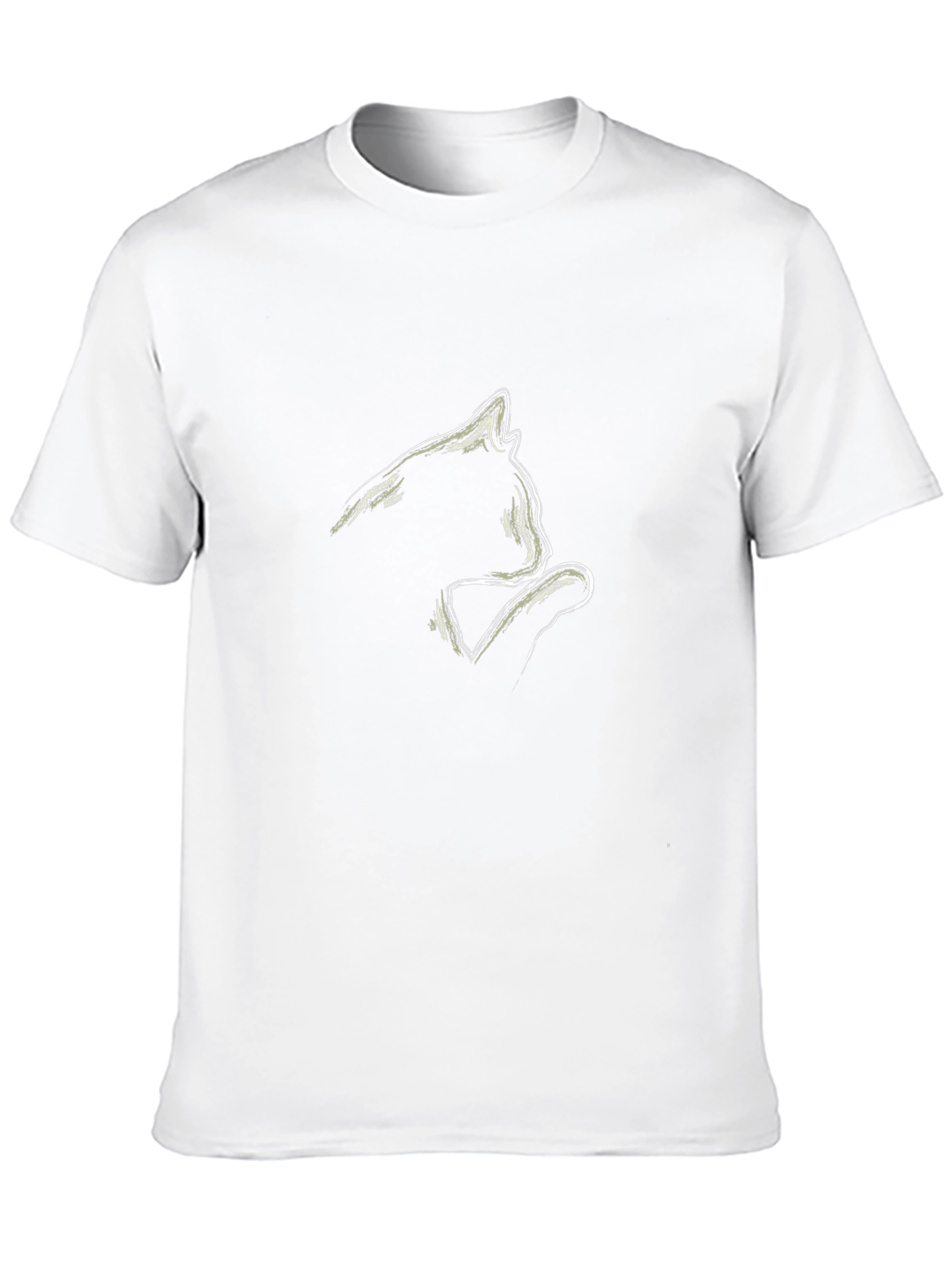 Minimalist Cat Sketch Black T-Shirt