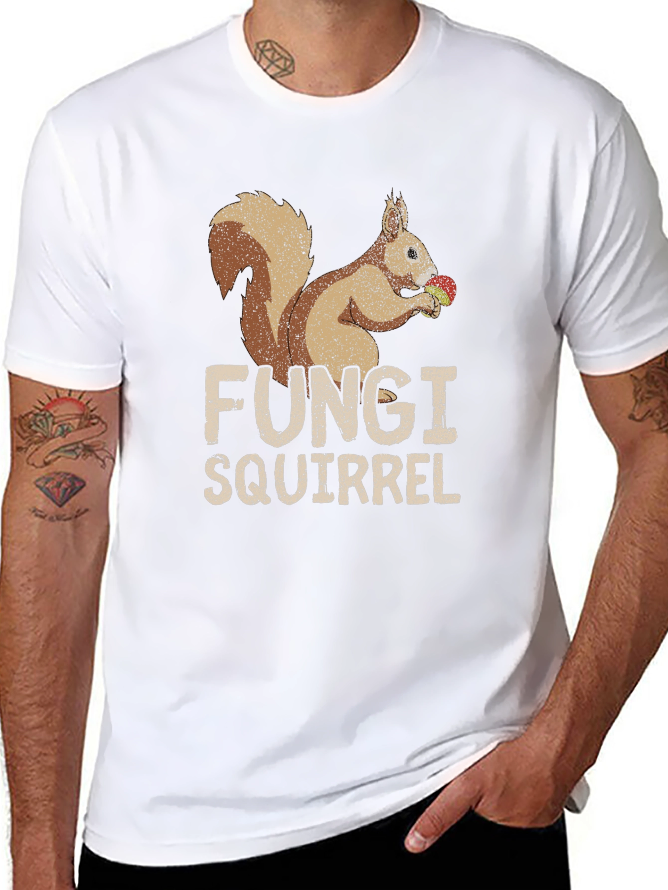 Fungi Squirrel Black T-Shirt