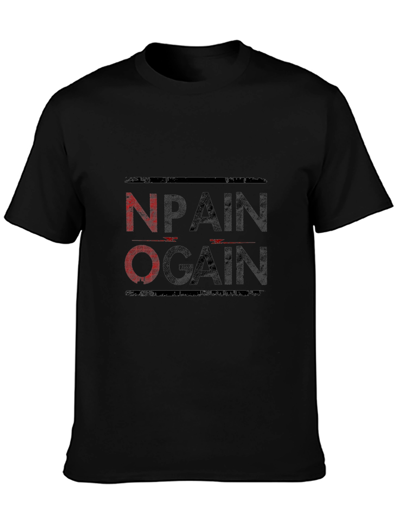 No Pain No Gain Black Graphic Tee