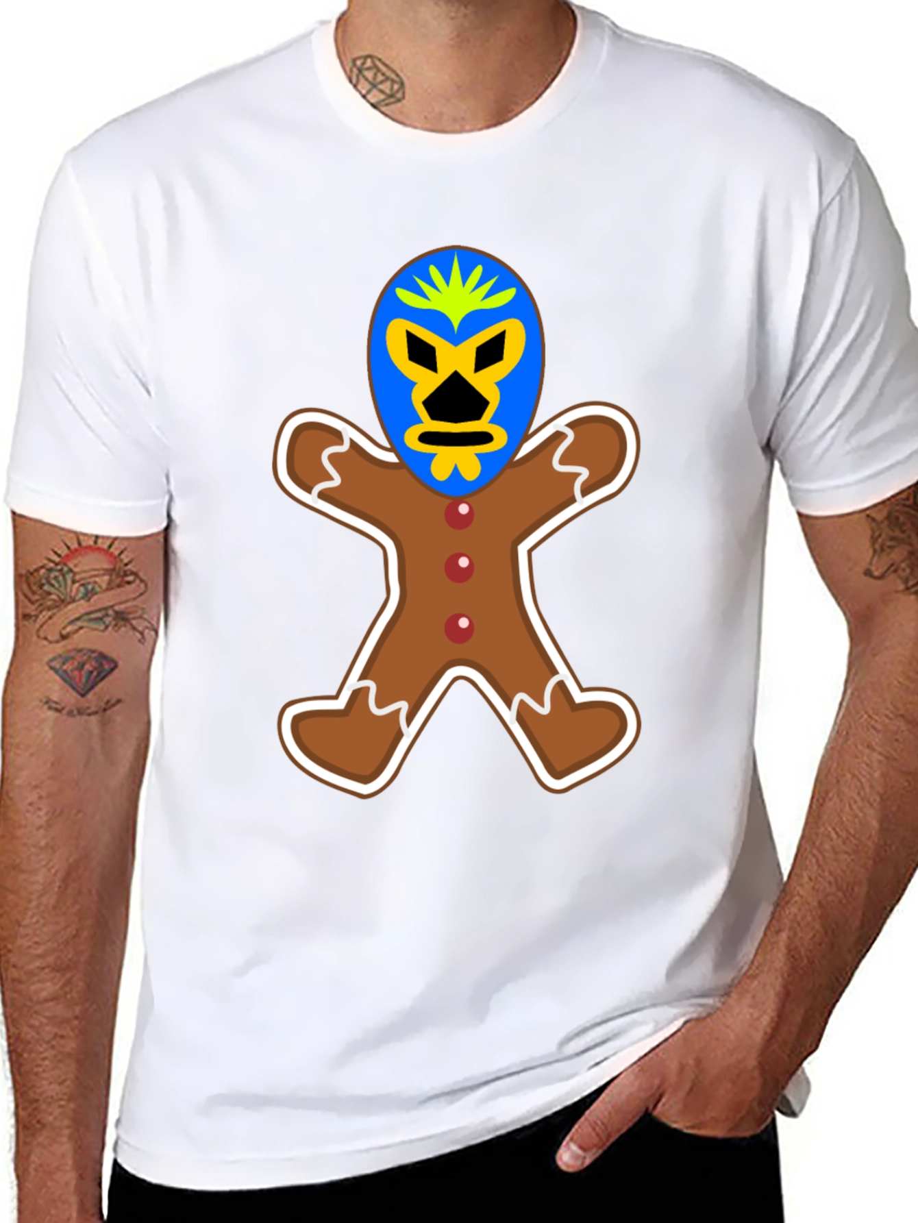 Gingerbread Luchador T-Shirt - Unique Design!