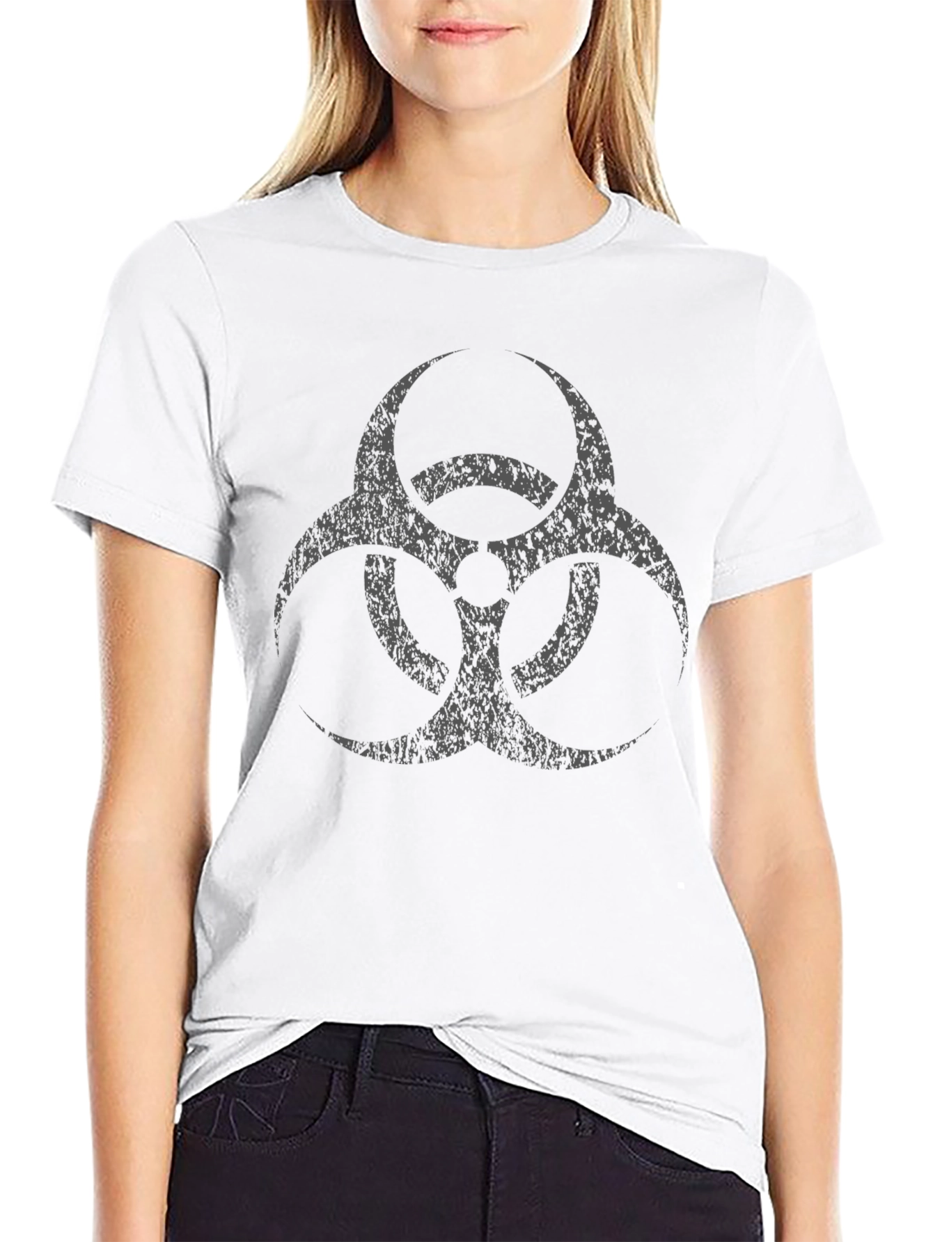 Biohazard Symbol Graphic Tee - Black