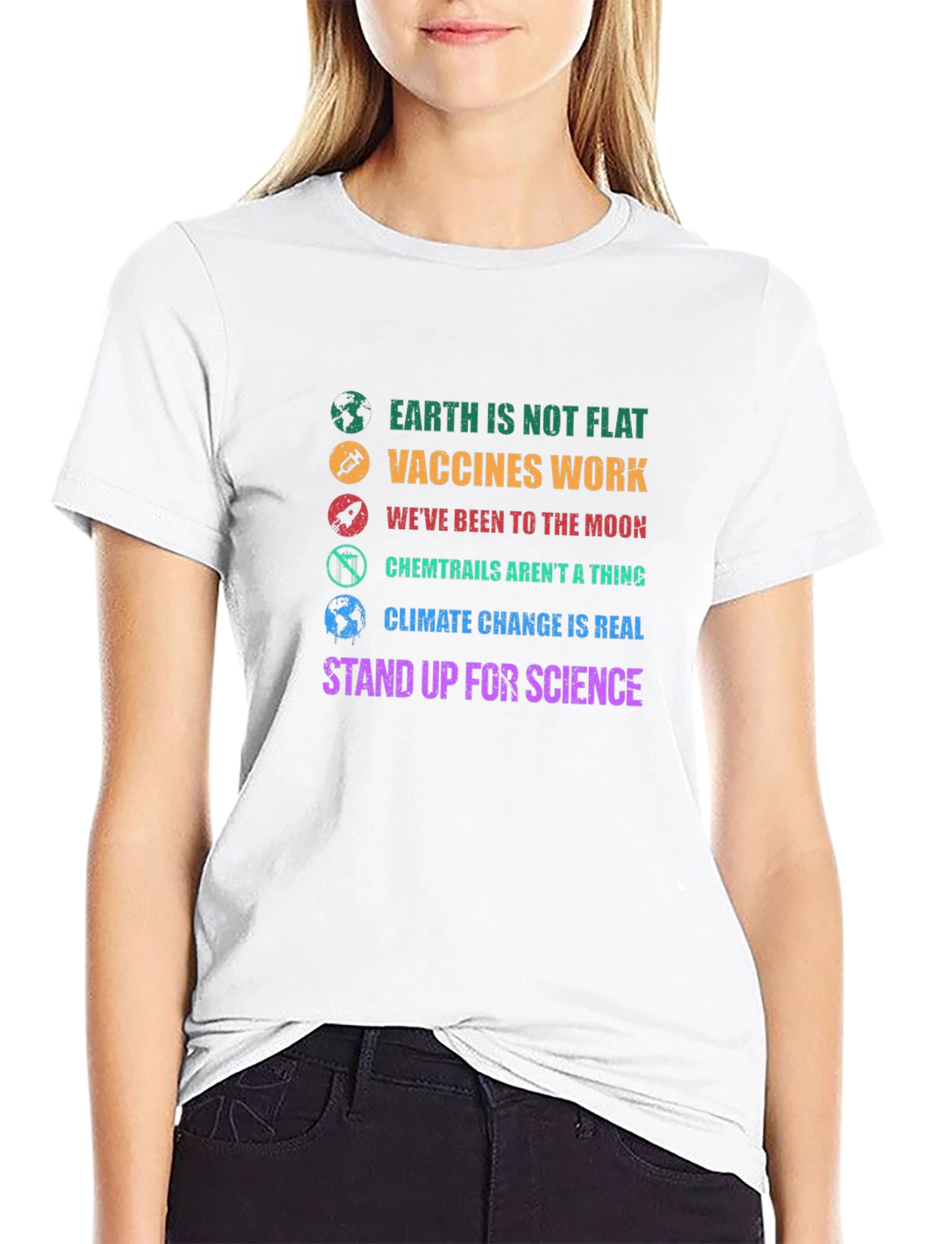 Science Matters T-Shirt: Earth Vaccines Moon Climate