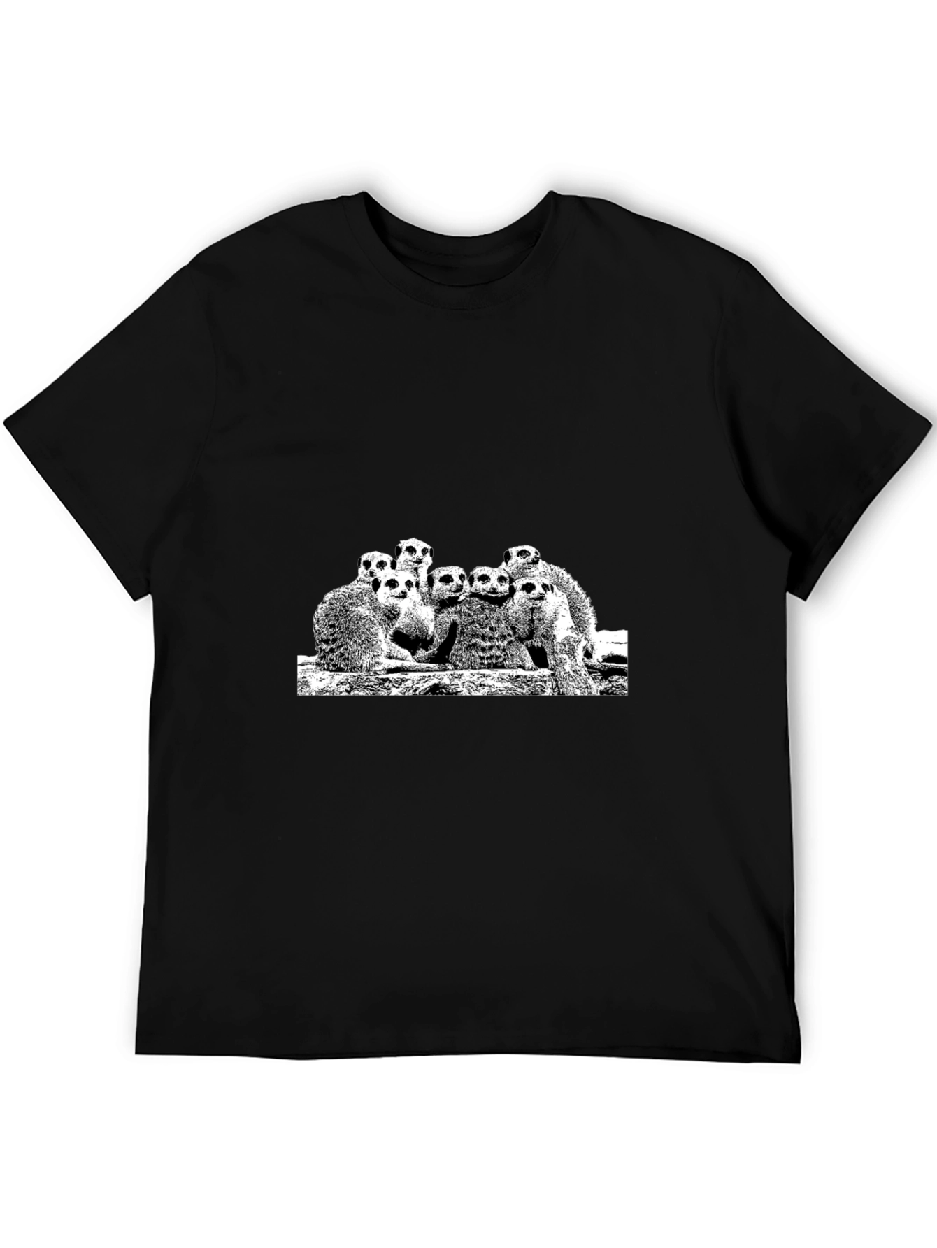 Meerkat Family Graphic Black Tee