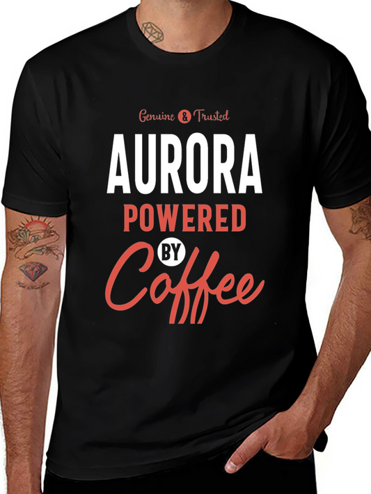 Aurora Powered By Coffee Graphic T-Shirt
