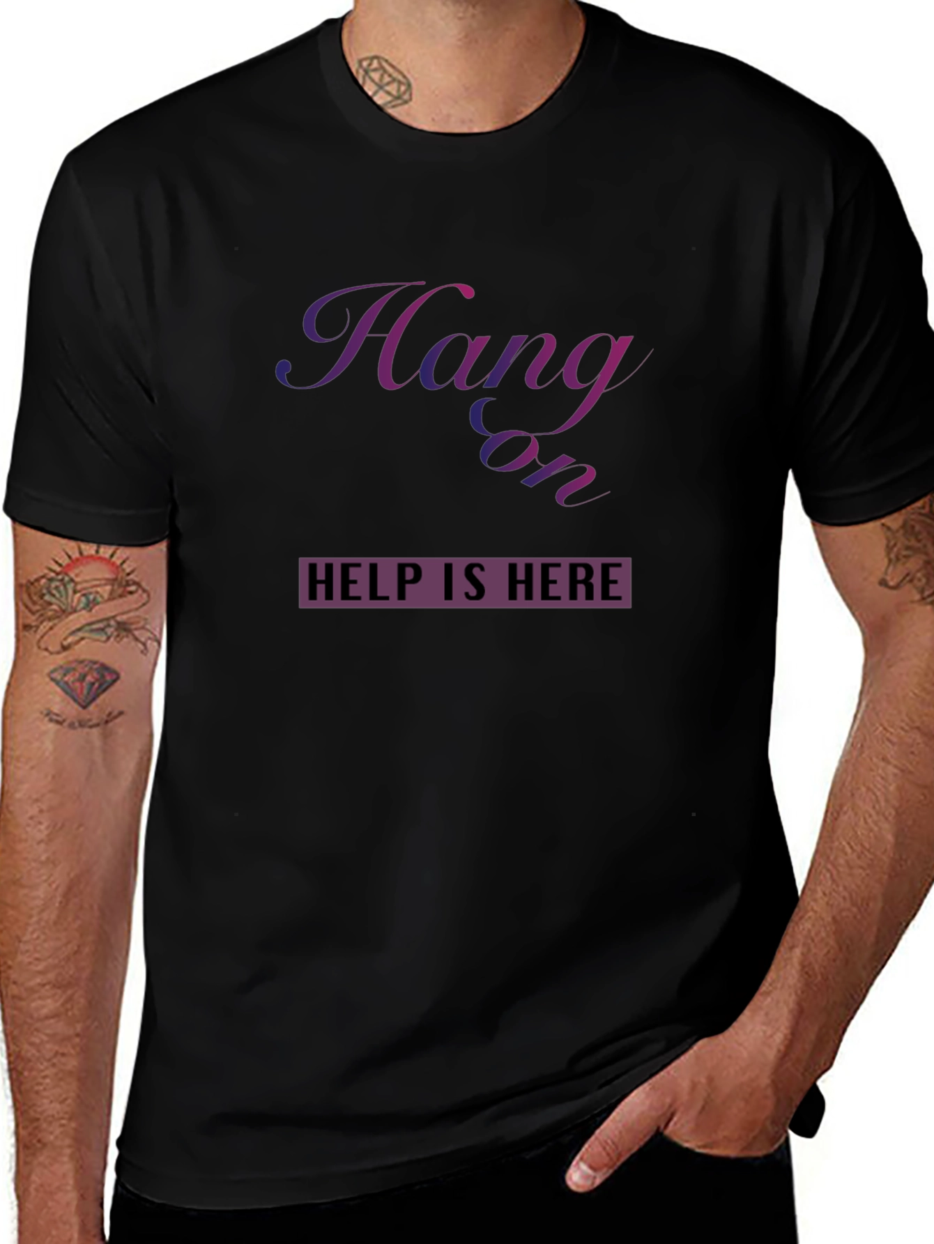 Hang On Help Is Here Graphic Tee - Unisex
