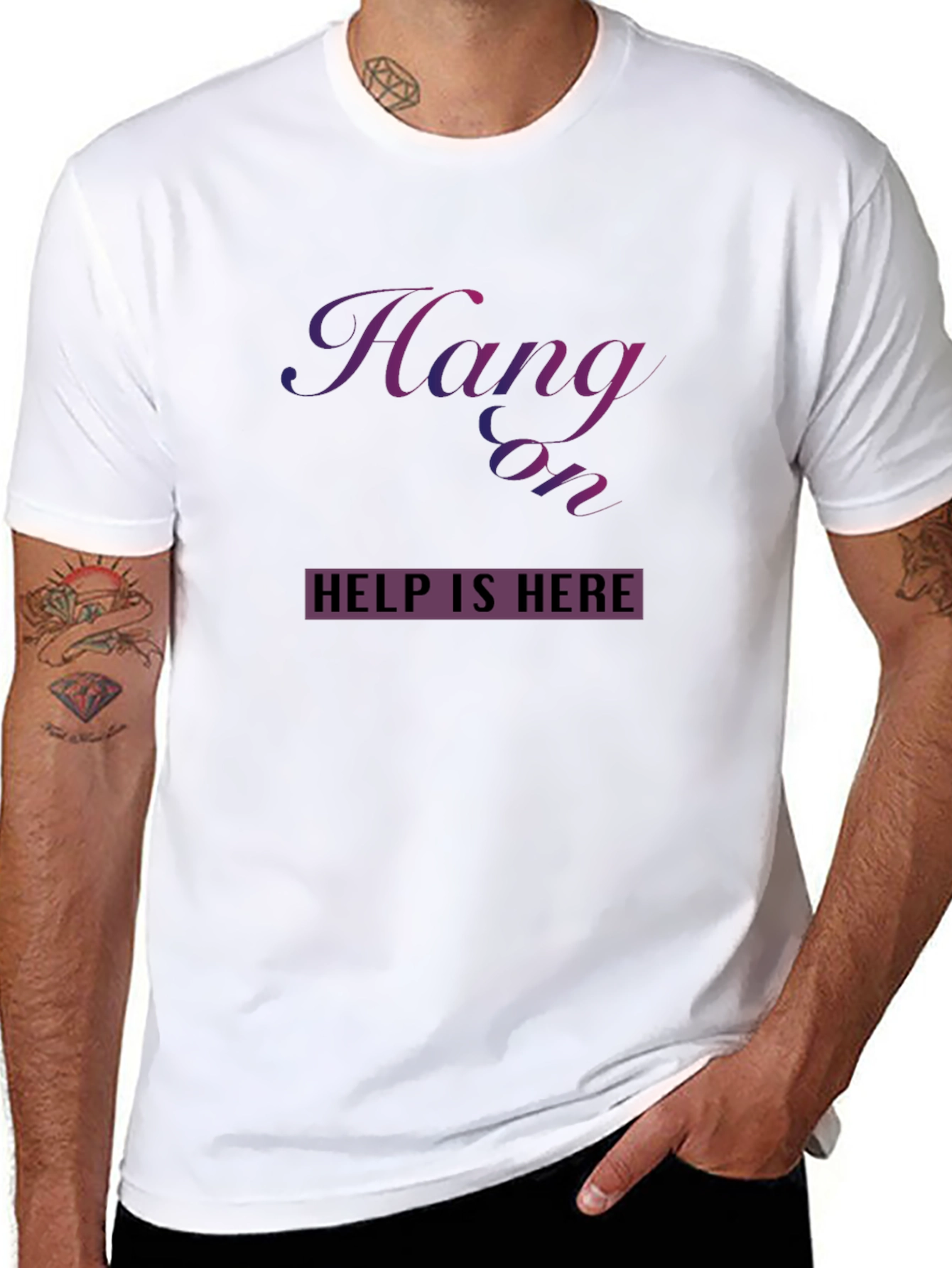 Hang On Help Is Here Graphic Tee - Unisex