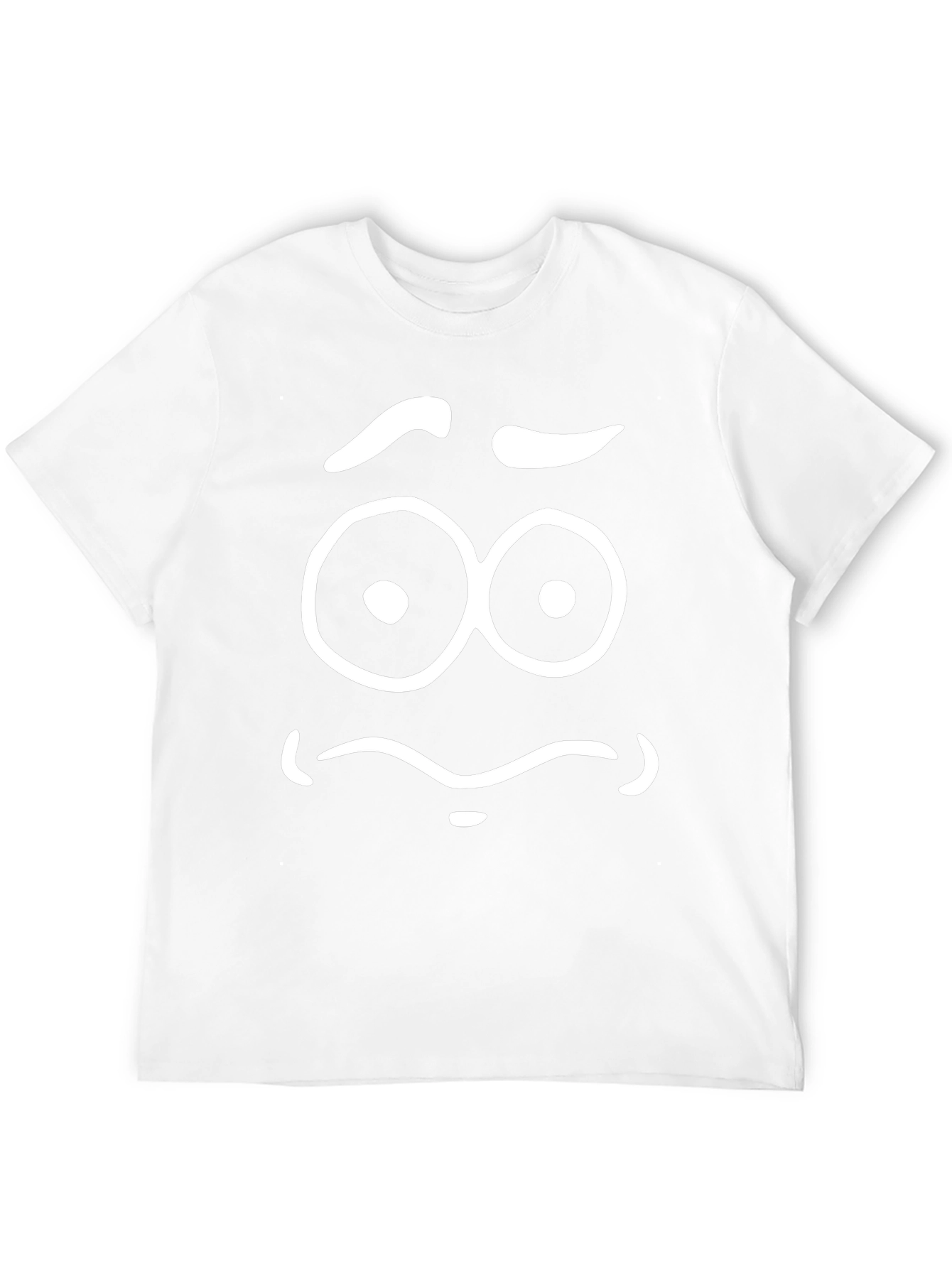 Expressive Cartoon Face Graphic T-Shirt - Black