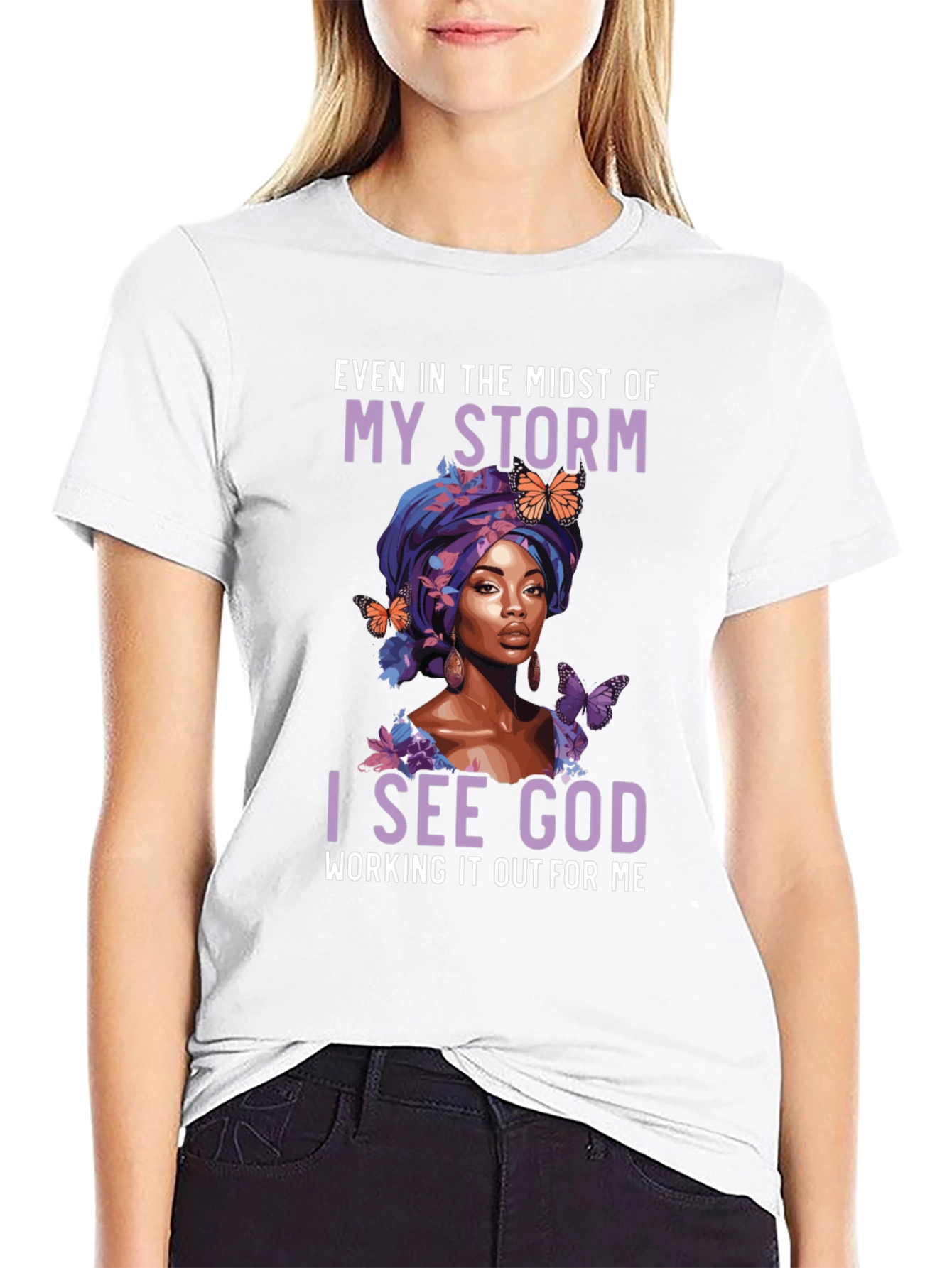 Faith-Inspired Graphic Tee - Even In My Storm