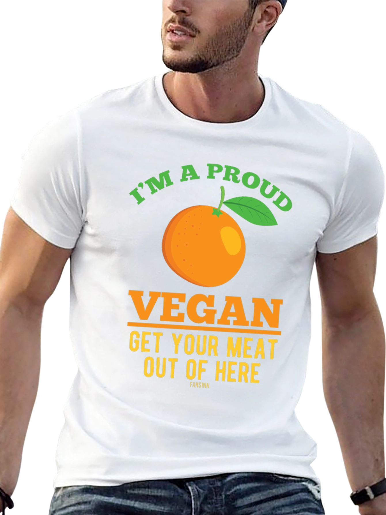 Proud Vegan T-Shirt - Orange Graphic Tee