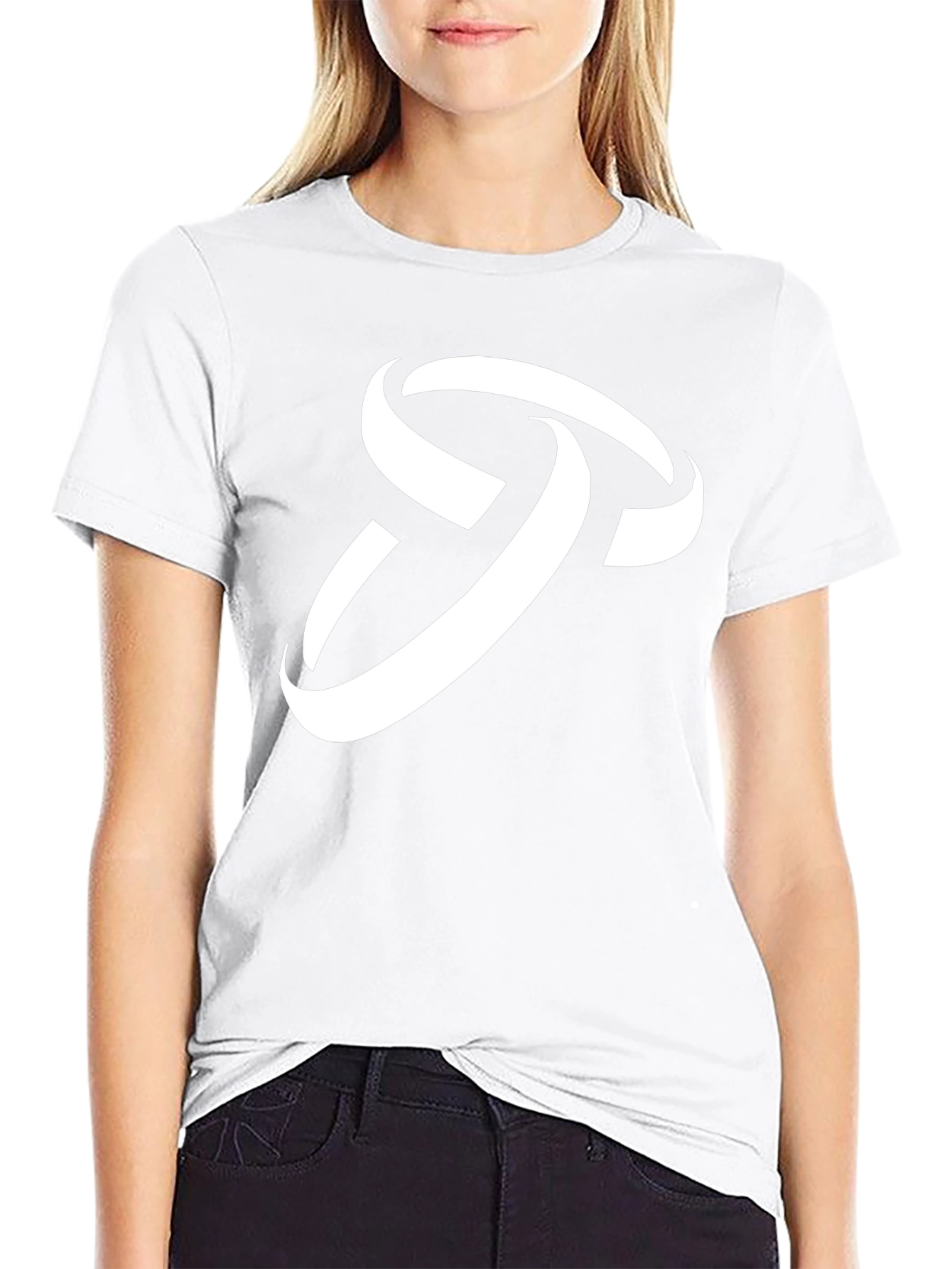 Stylish Black T-Shirt with Abstract White Logo