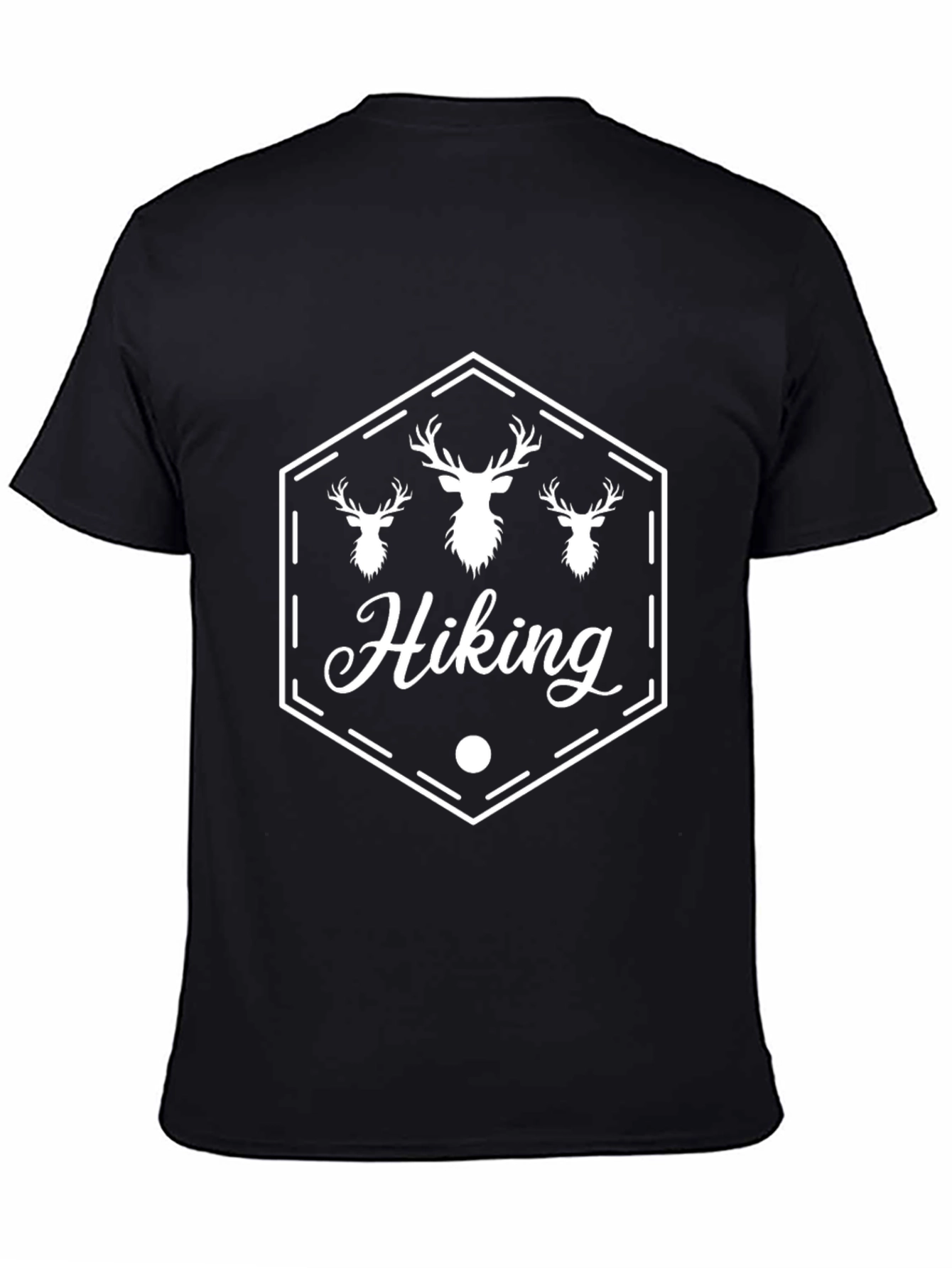 Hiking Deer Graphic T-Shirt - Black