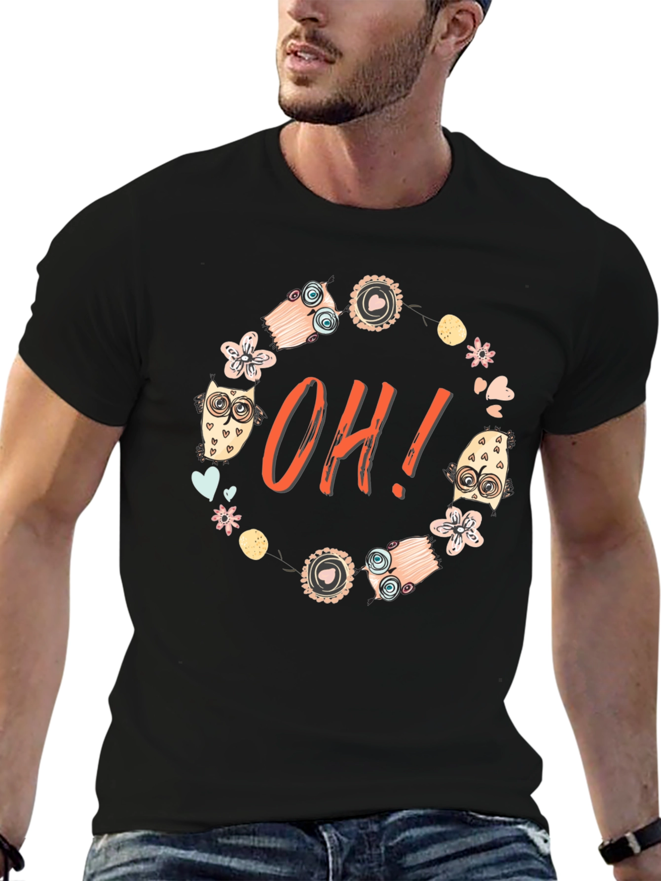 OH! Owl T-Shirt - Whimsical Graphic Tee
