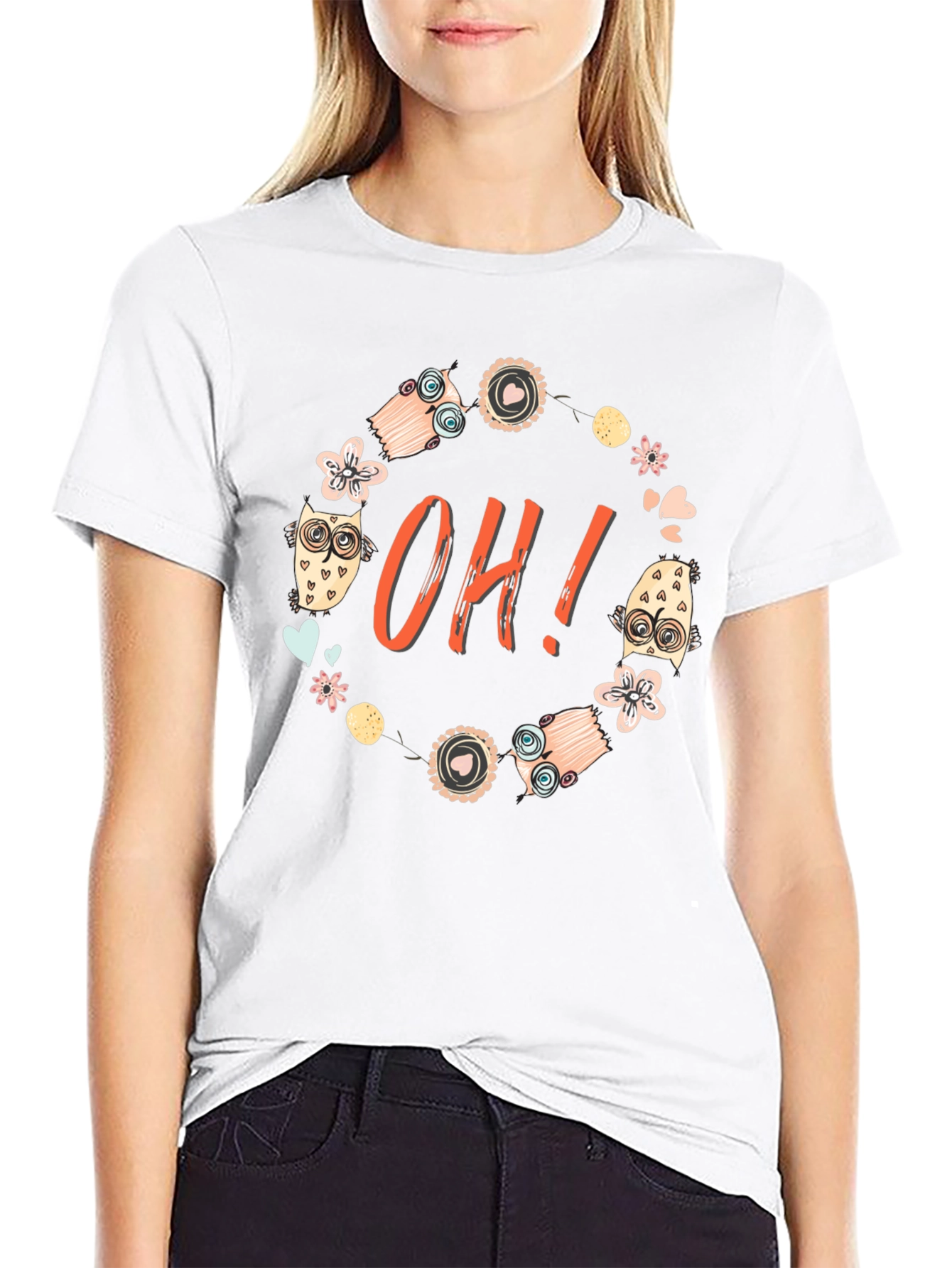 OH! Owl T-Shirt - Whimsical Graphic Tee