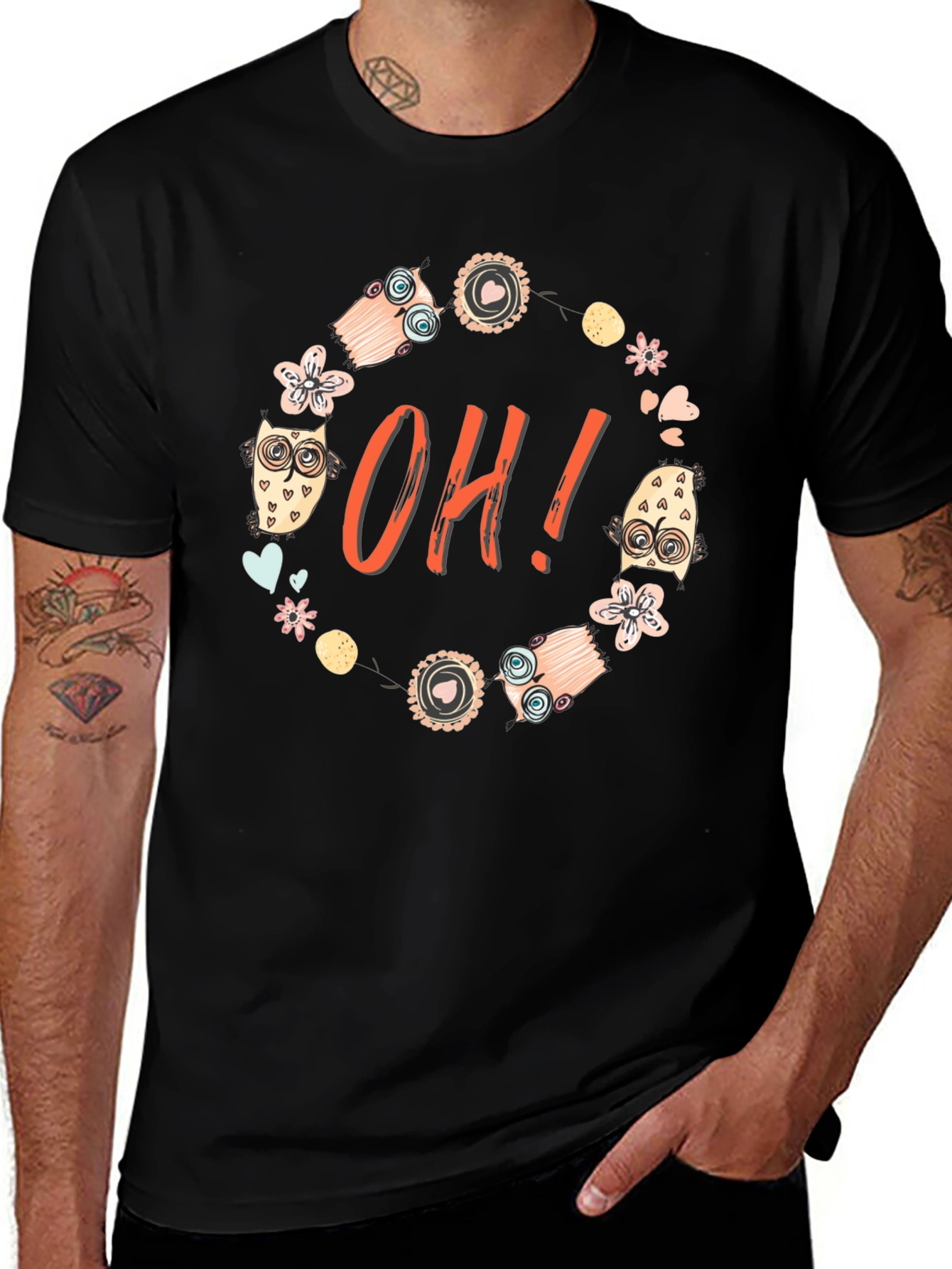 OH! Owl T-Shirt - Whimsical Graphic Tee