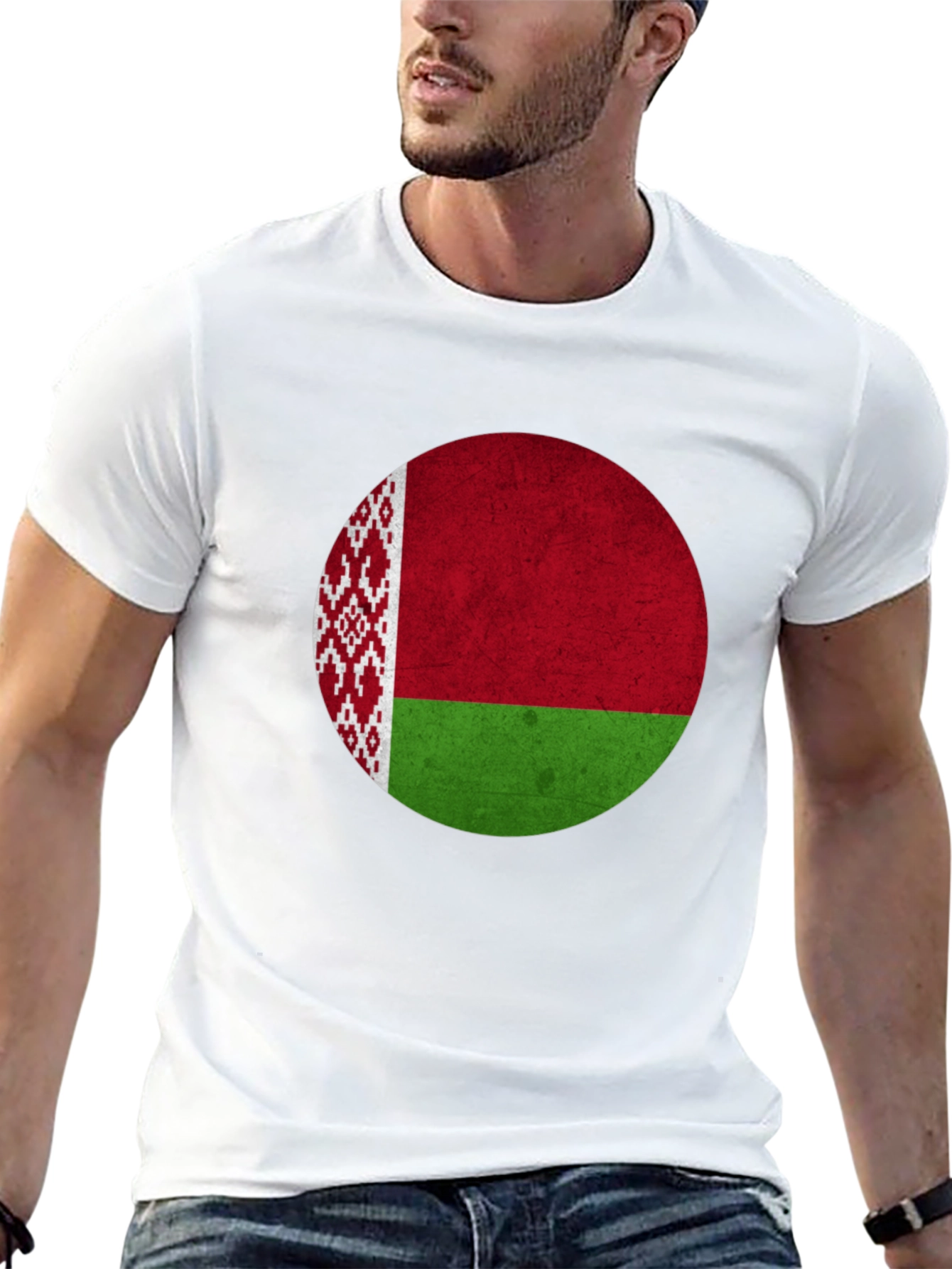 Belarus Flag Graphic T-Shirt - Mens Black Tee
