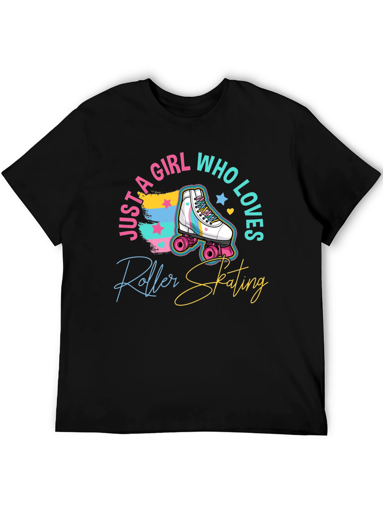 Roller Skating Girls T-Shirt - Black Tee