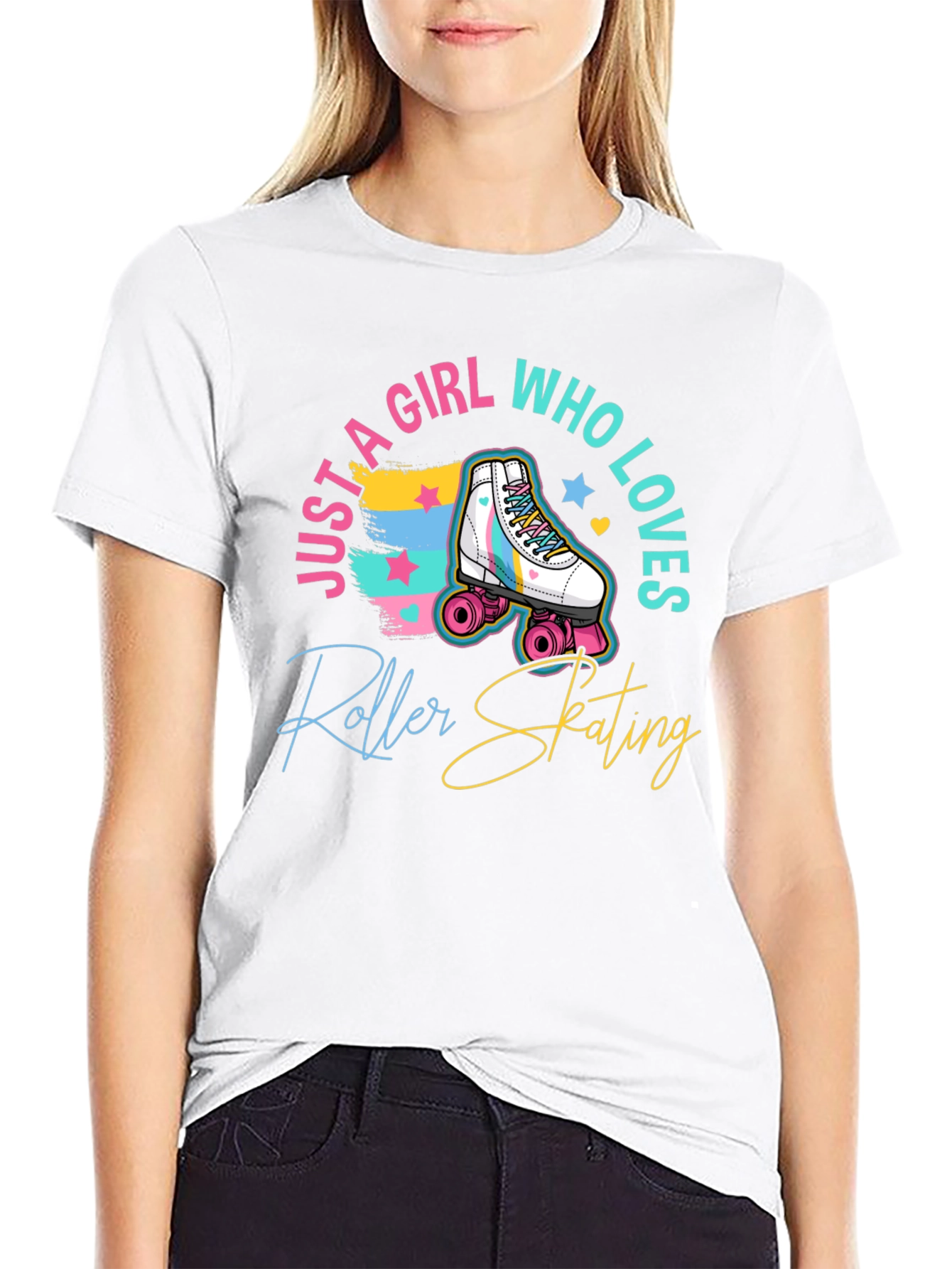 Roller Skating Girls T-Shirt - Black Tee
