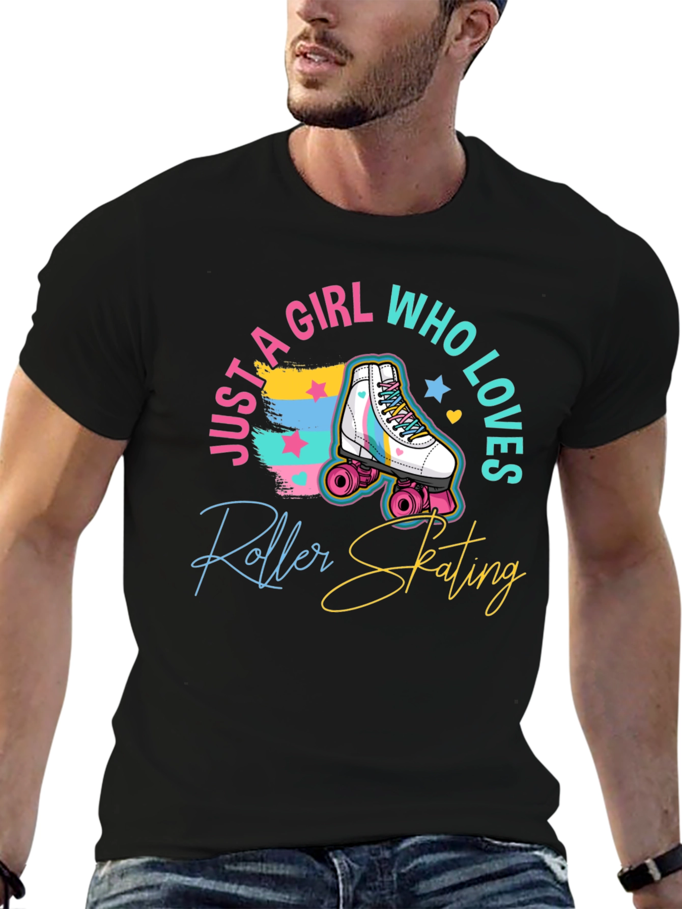 Roller Skating Girls T-Shirt - Black Tee