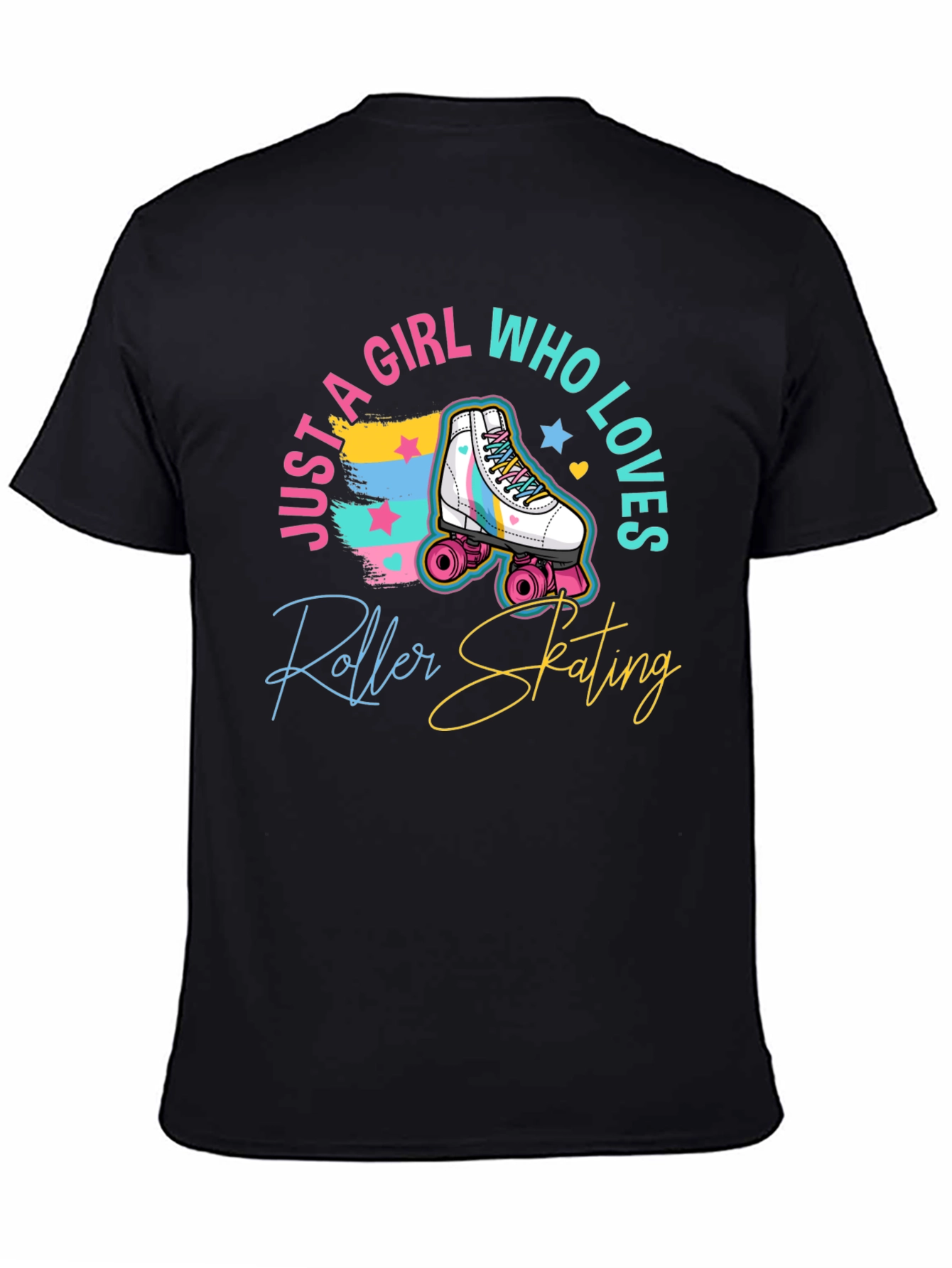 Roller Skating Girls T-Shirt - Black Tee