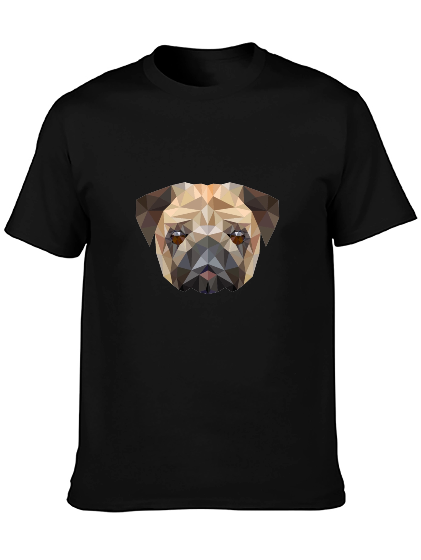 Geometric Pug Graphic Tee - Modern Style