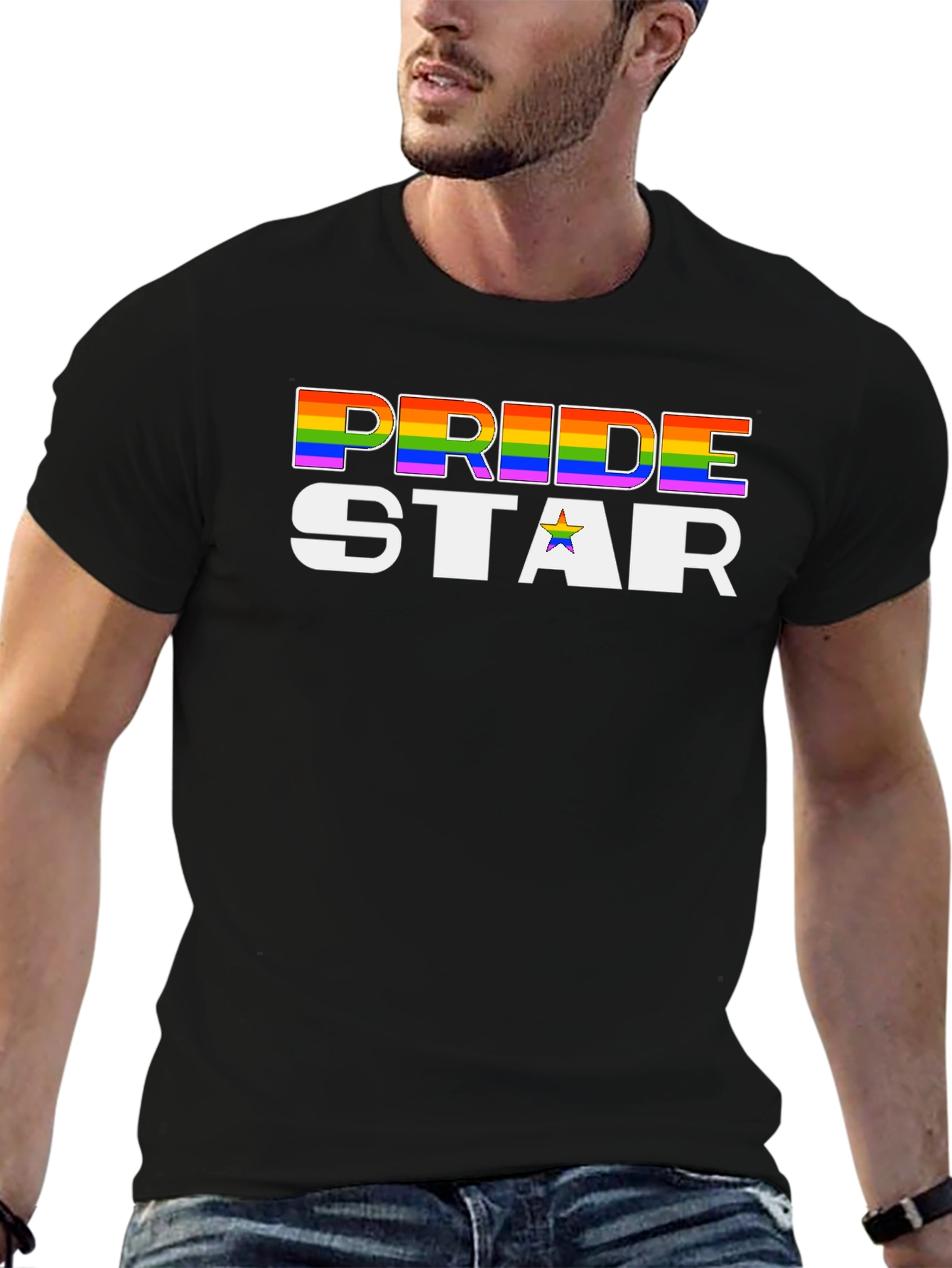 Pride Star Graphic T-Shirt - Black