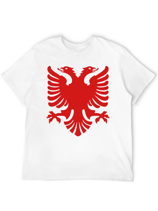 Albanian Eagle Graphic Tee - Black Cotton T-Shirt