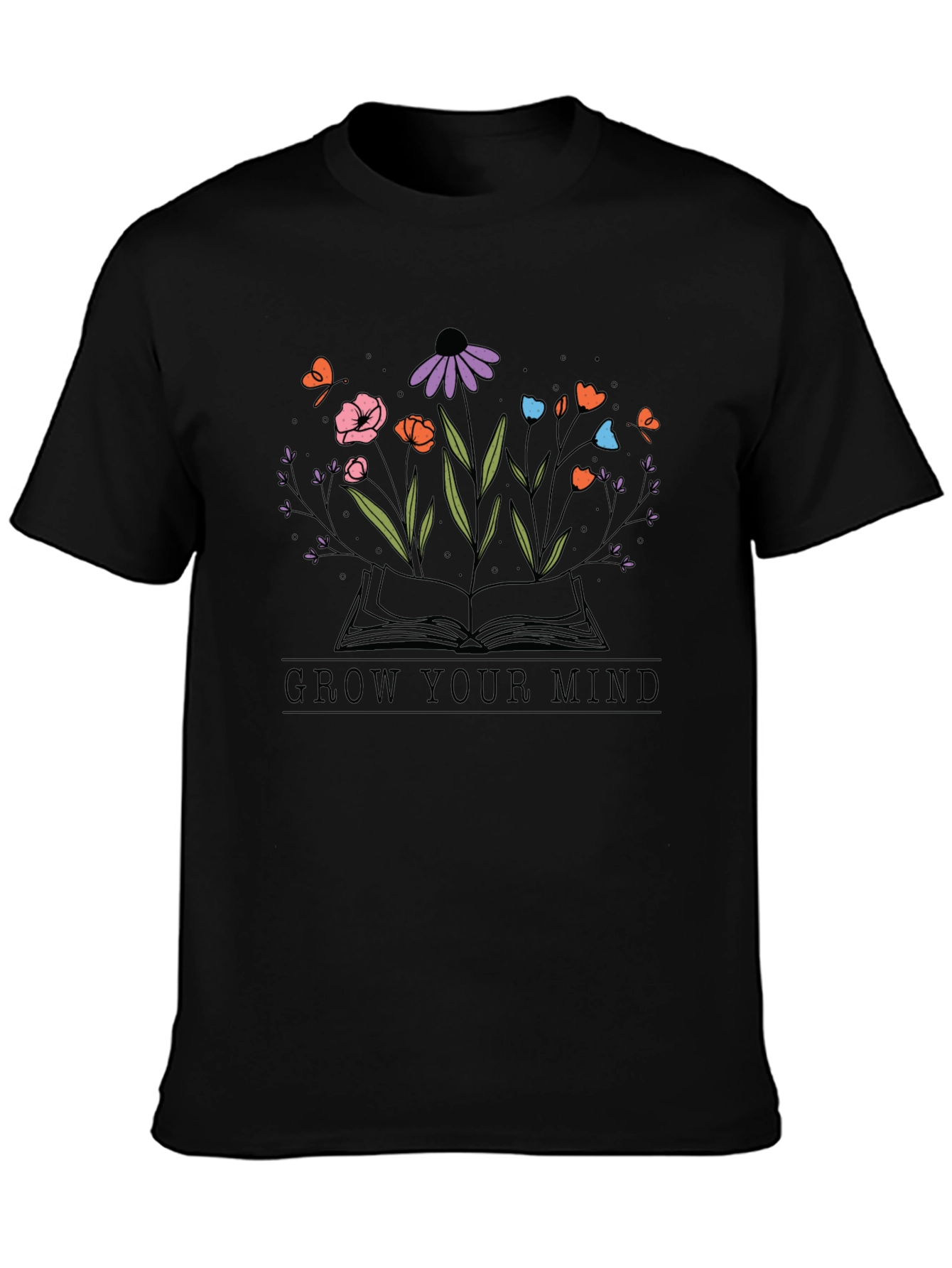Grow Your Mind Graphic Tee - Unisex Black T-Shirt