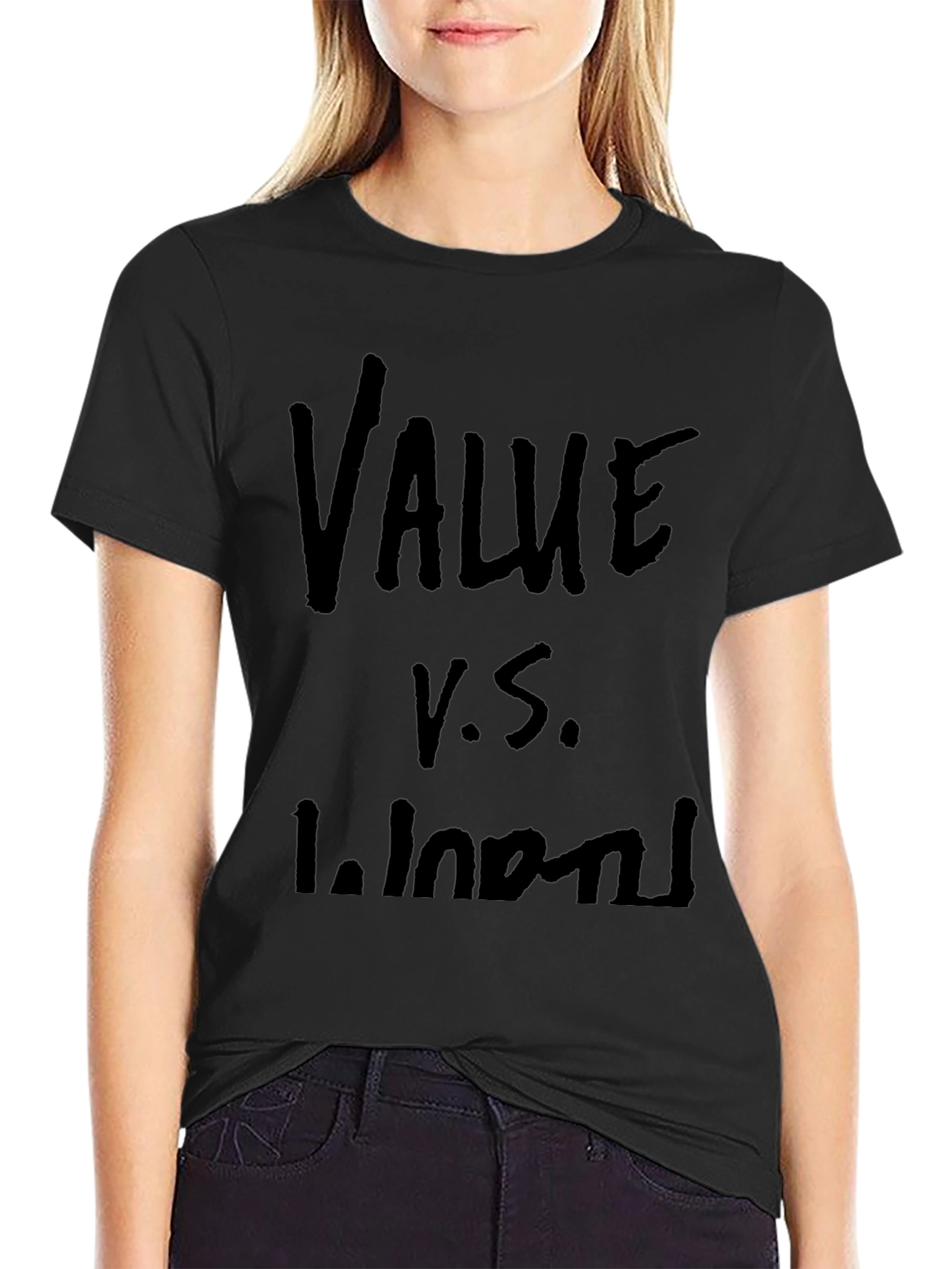 Value vs. Worth Graphic T-Shirt - Black