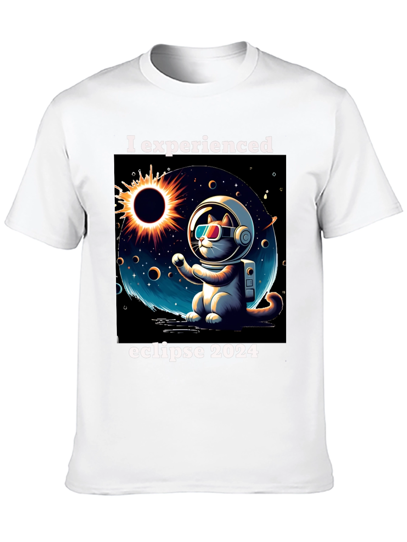 Eclipse 2024 Astronaut Cat T-Shirt