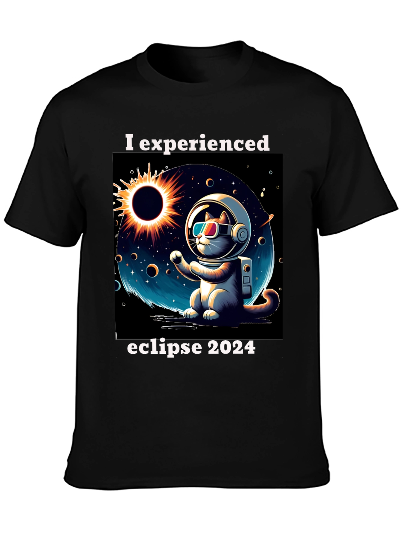 Eclipse 2024 Astronaut Cat T-Shirt