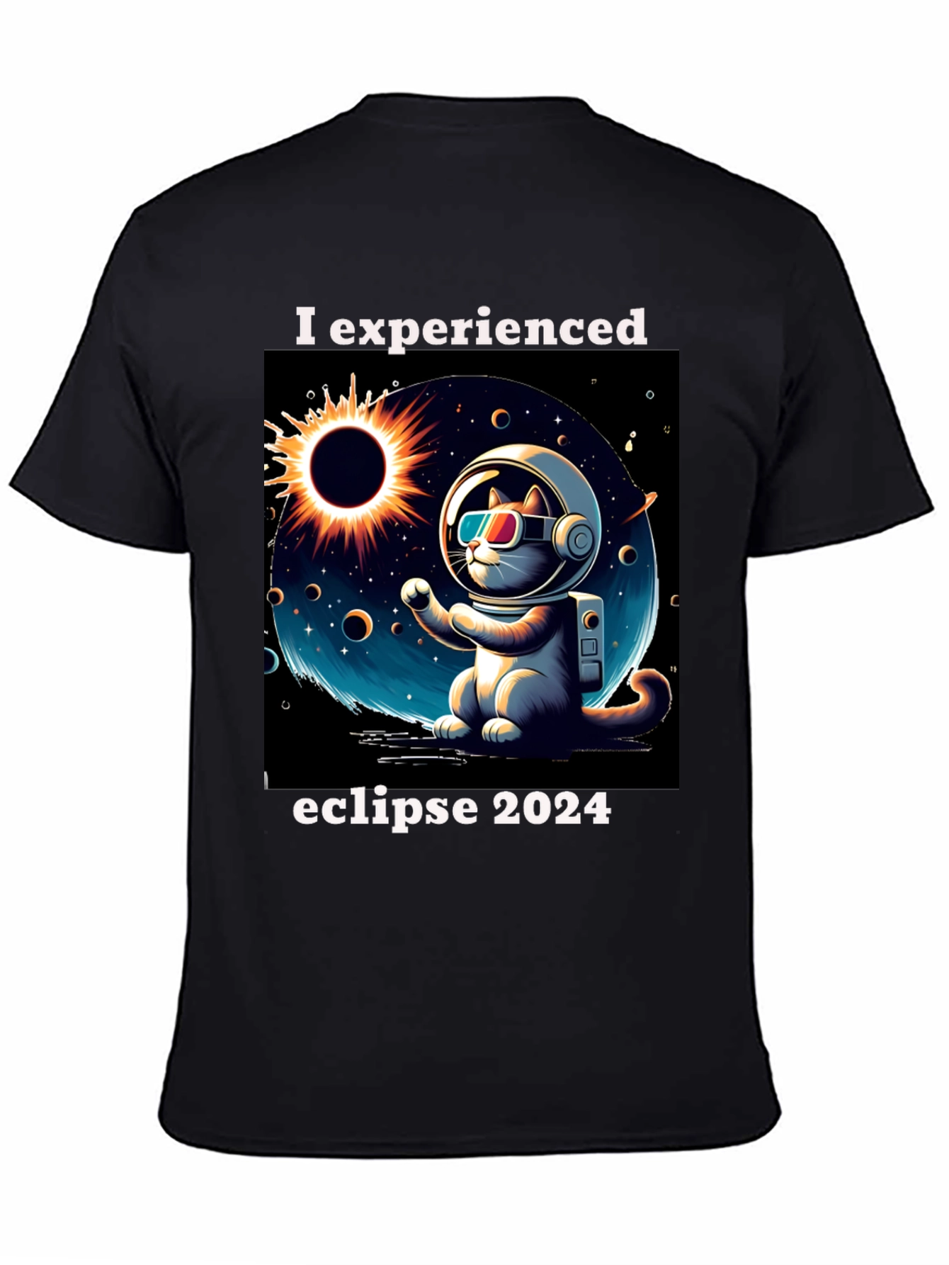 Eclipse 2024 Astronaut Cat T-Shirt