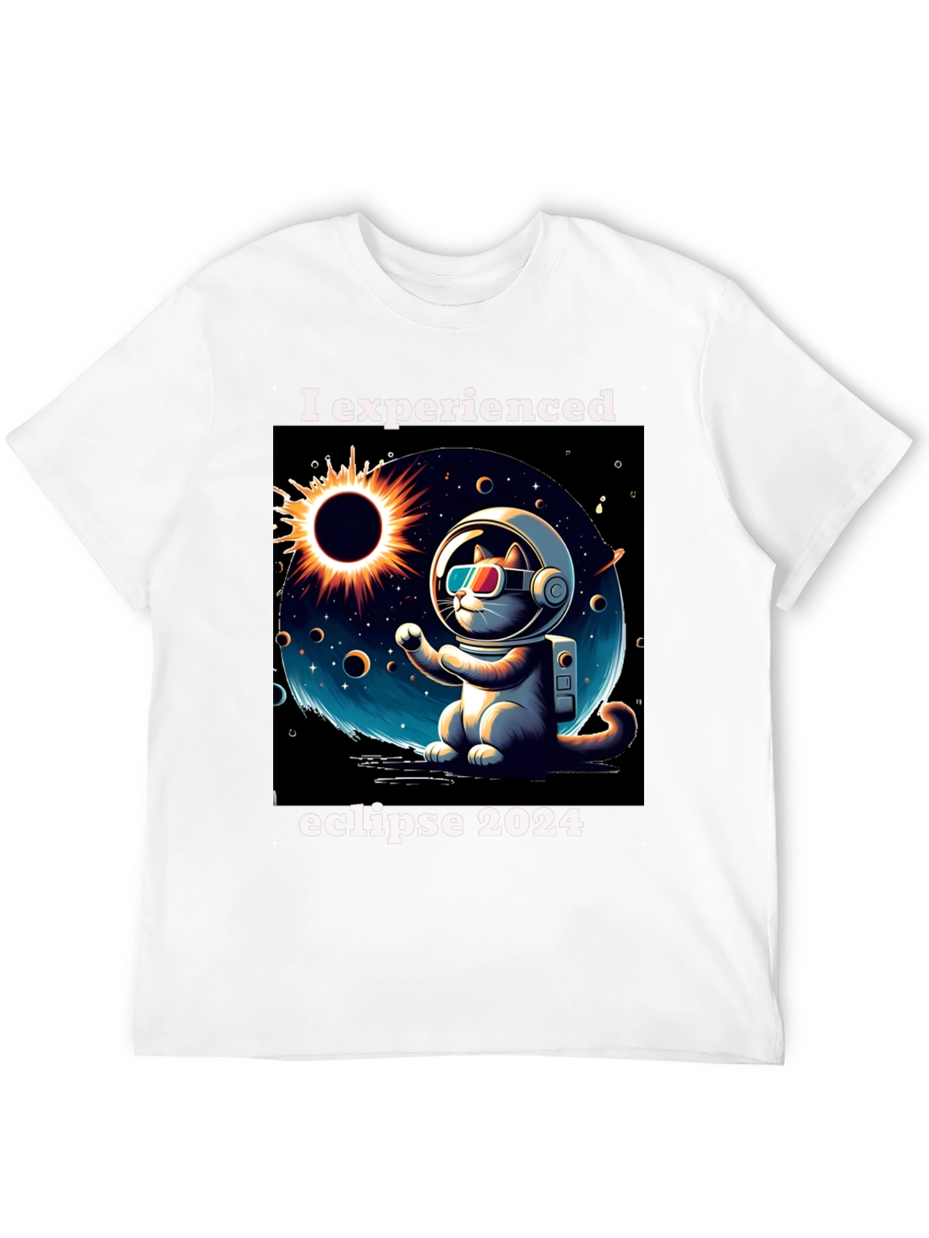 Eclipse 2024 Astronaut Cat T-Shirt